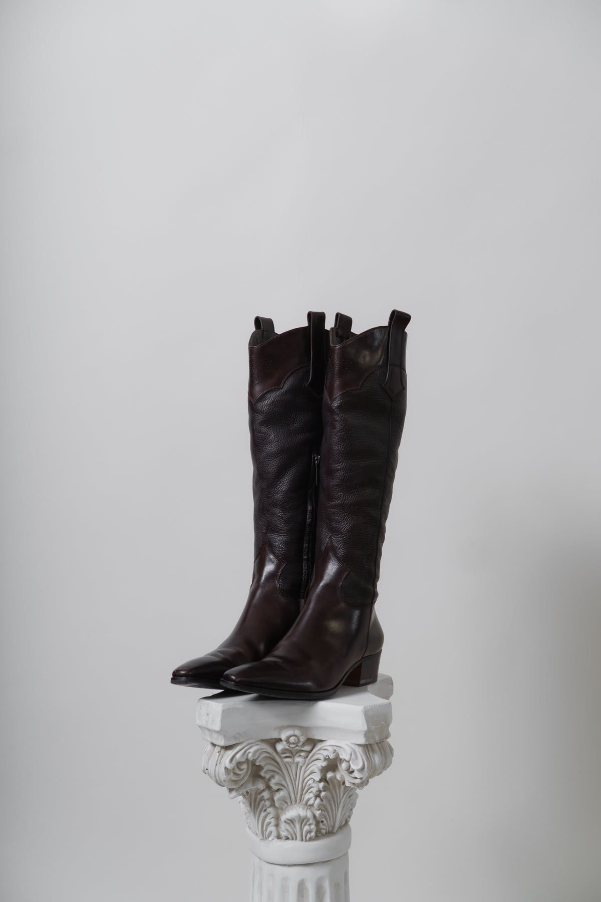 SANTONI Italian Brown Leather Fleece Lined Boots