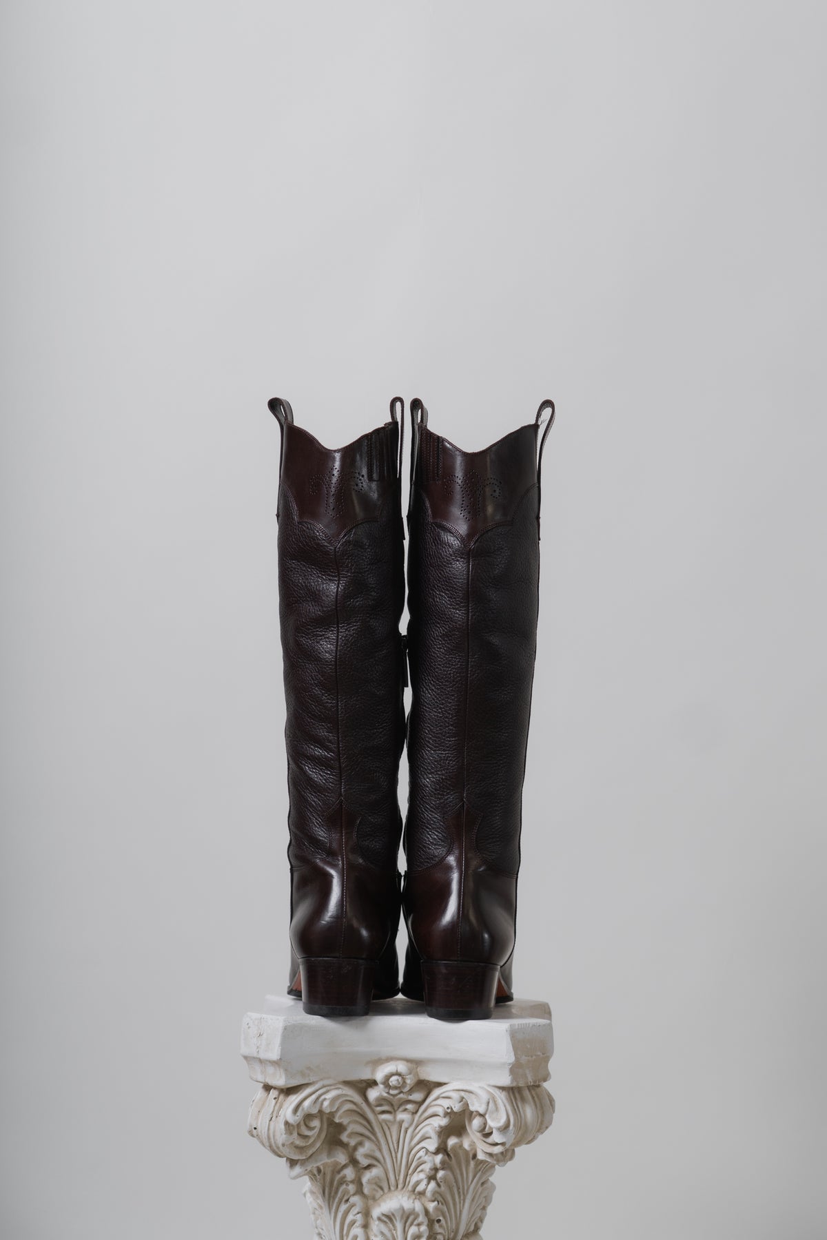 SANTONI Italian Brown Leather Fleece Lined Boots