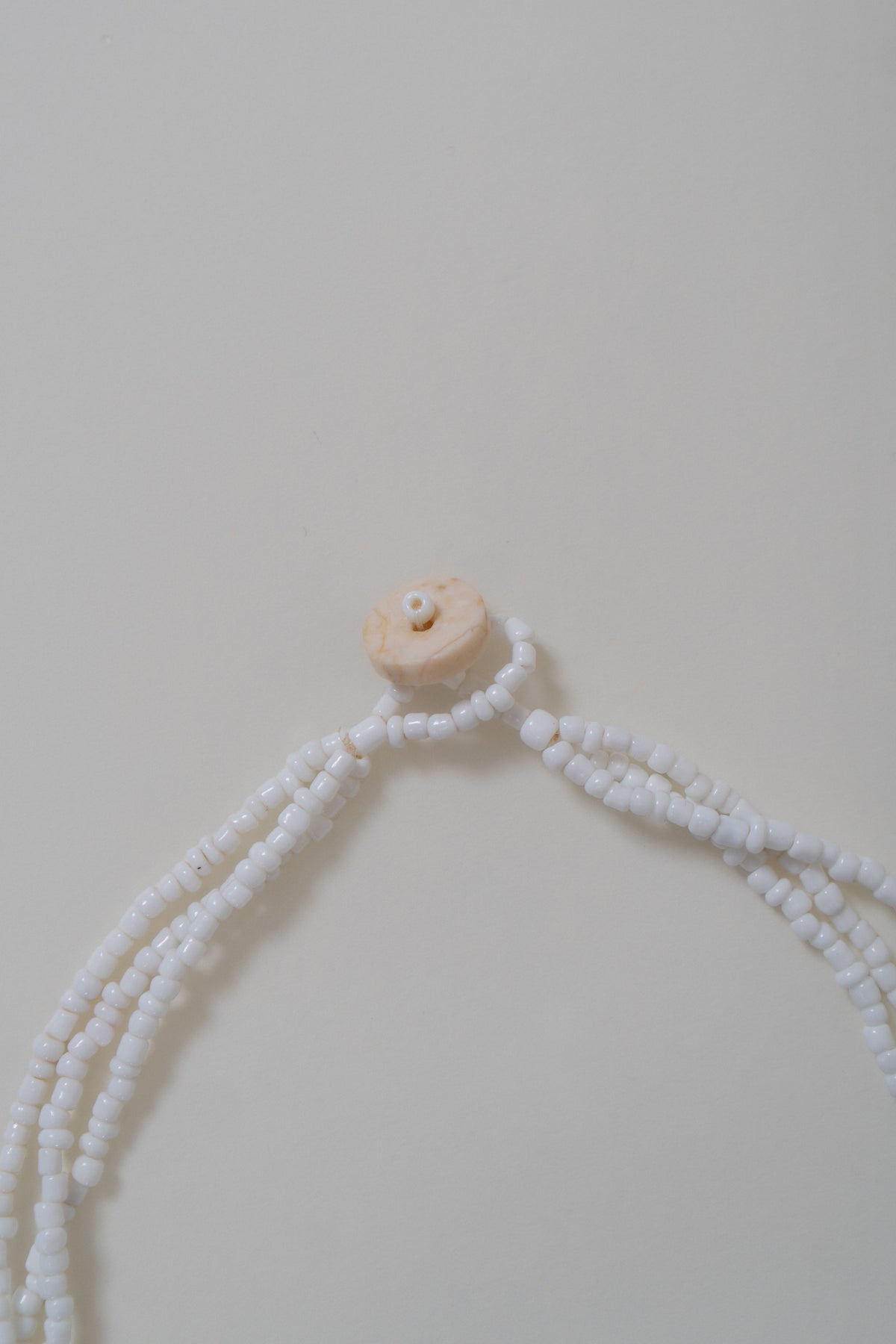 Vintage Cream Square Stone Pendant Necklace