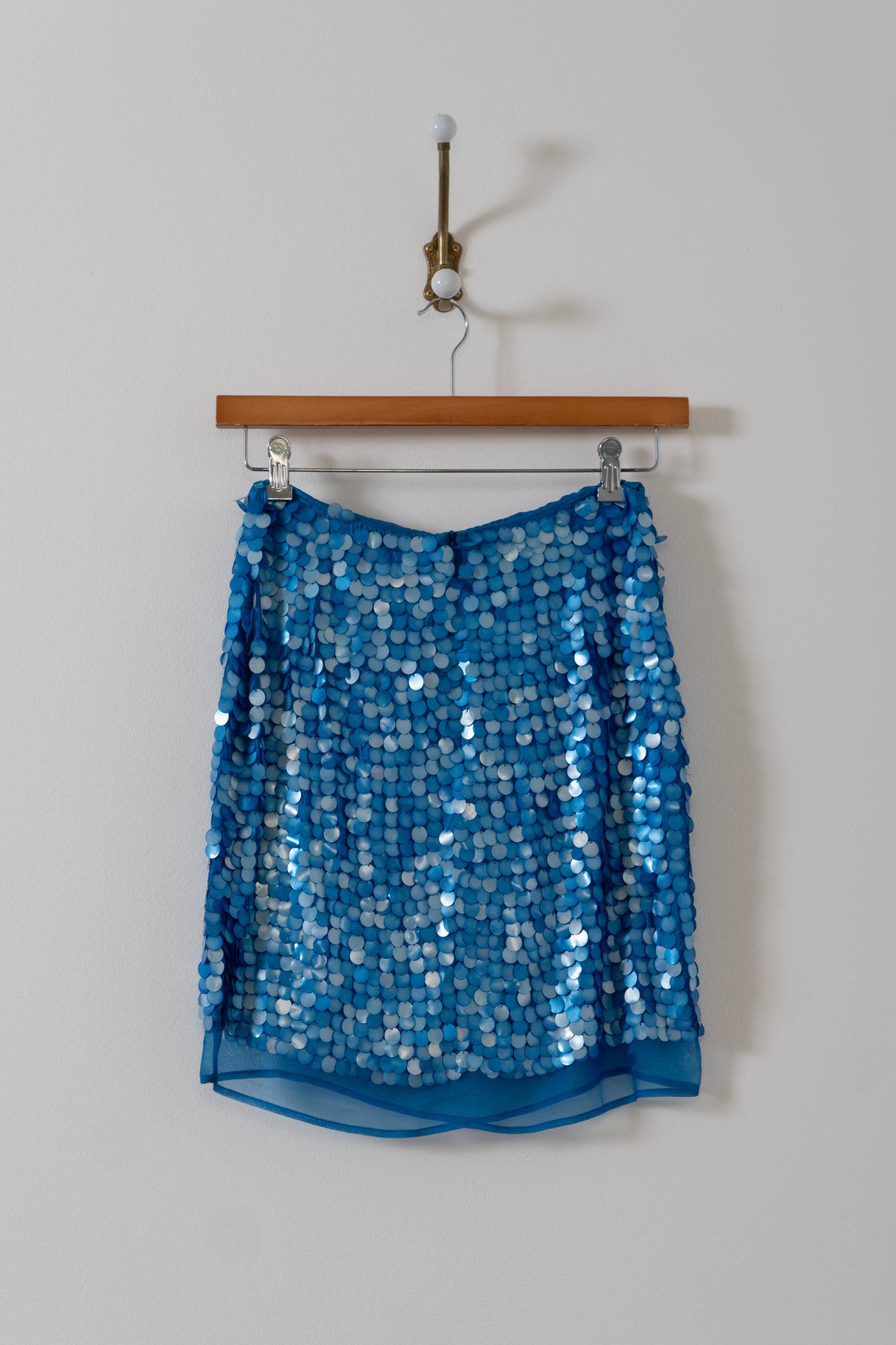 Y2K 100% Silk Blue Mermaid Skirt