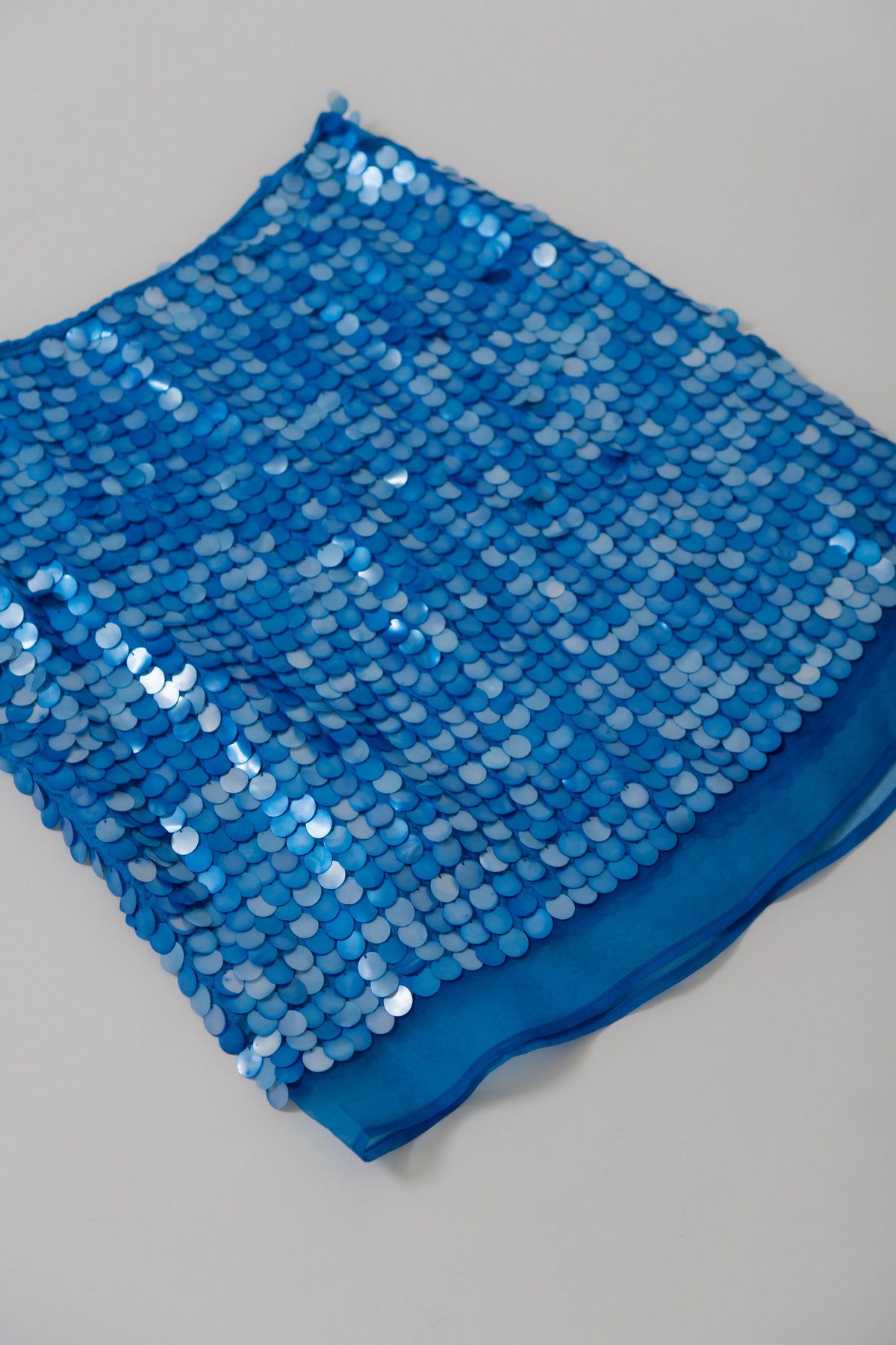 Y2K 100% Silk Blue Mermaid Skirt