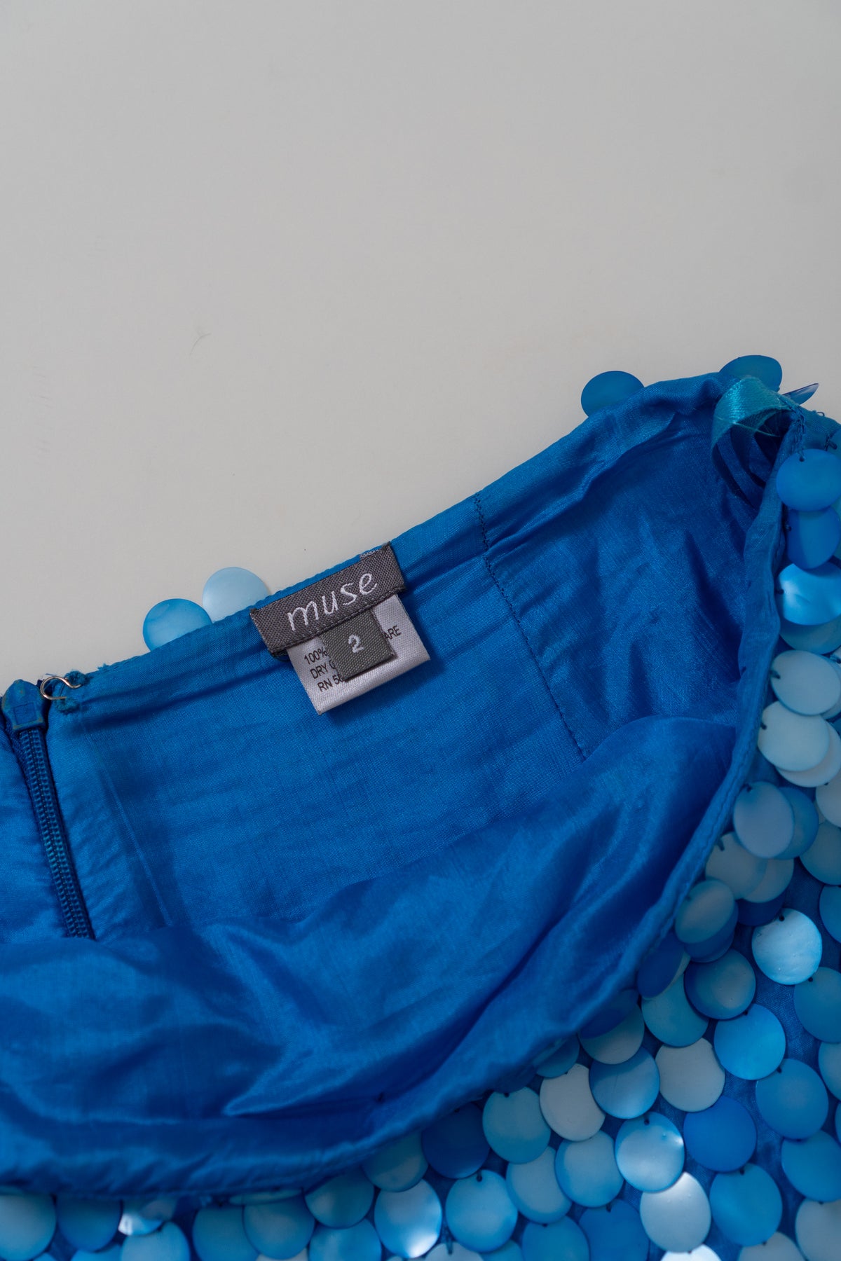 Y2K 100% Silk Blue Mermaid Skirt