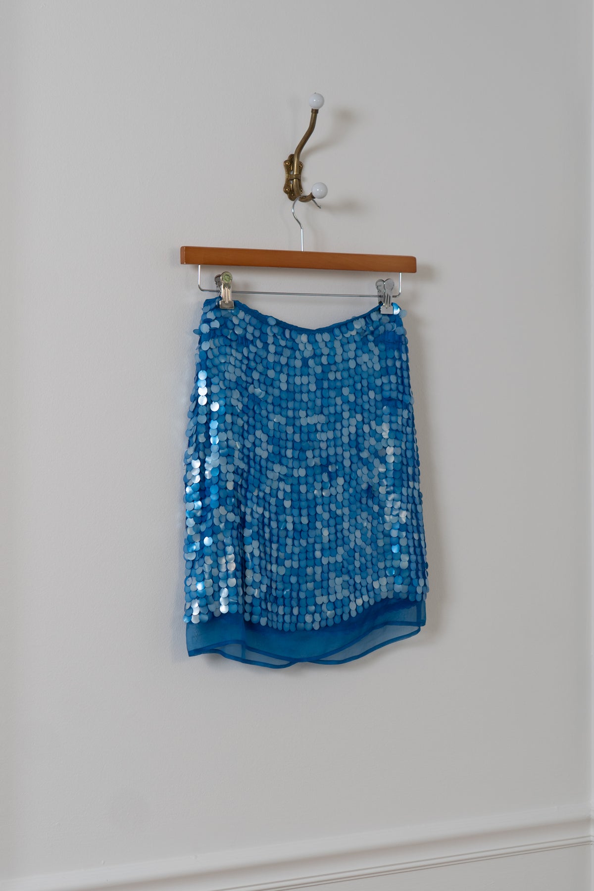 Y2K 100% Silk Blue Mermaid Skirt