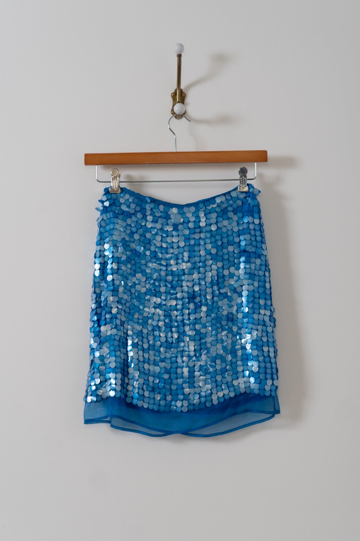 Y2K 100% Silk Blue Mermaid Skirt