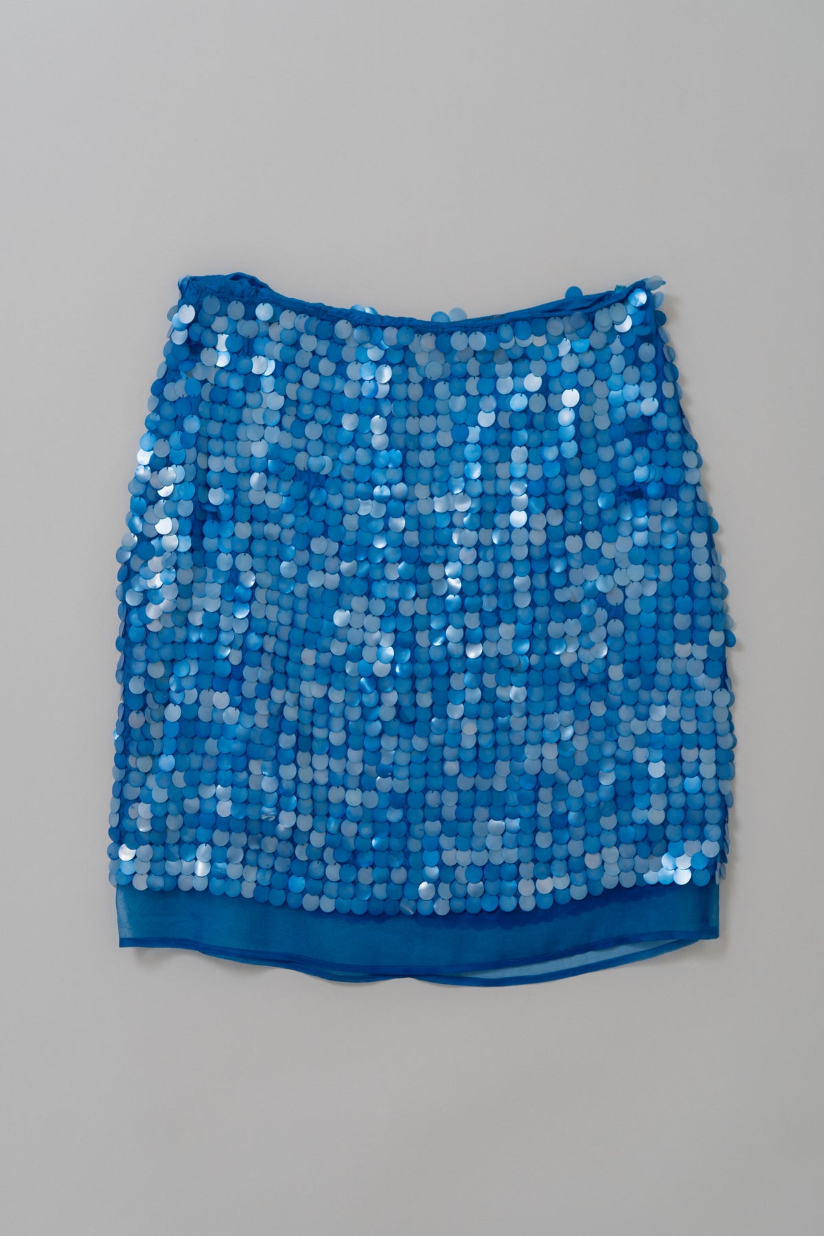 Y2K 100% Silk Blue Mermaid Skirt