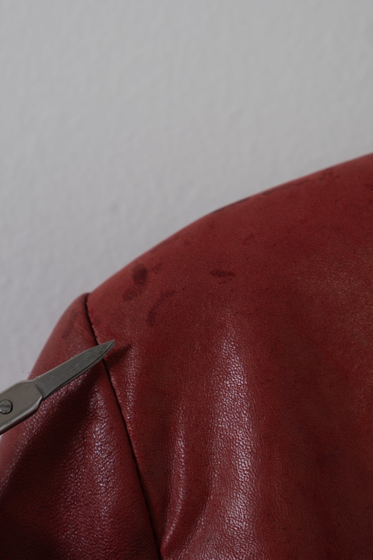 Vintage Red Leather Moto Jacket
