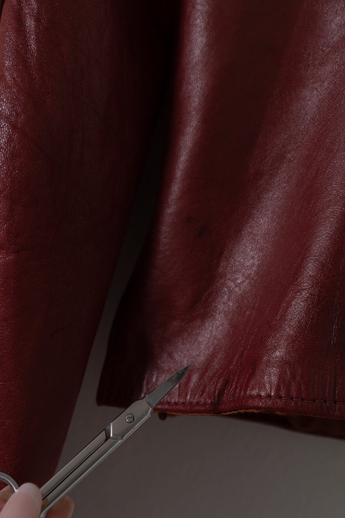 Vintage Red Leather Moto Jacket