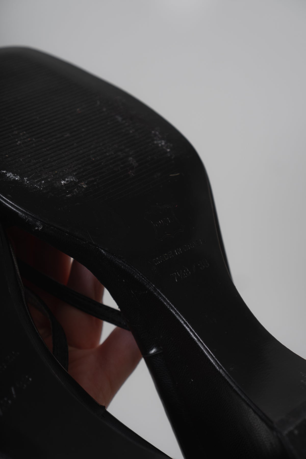 Vintage Black Floral Leather Wedges