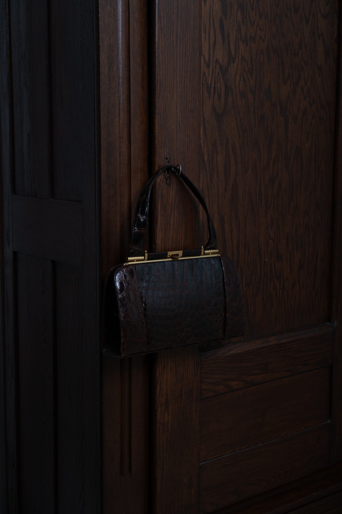 Vintage Croc Burgundy Leather Handbag