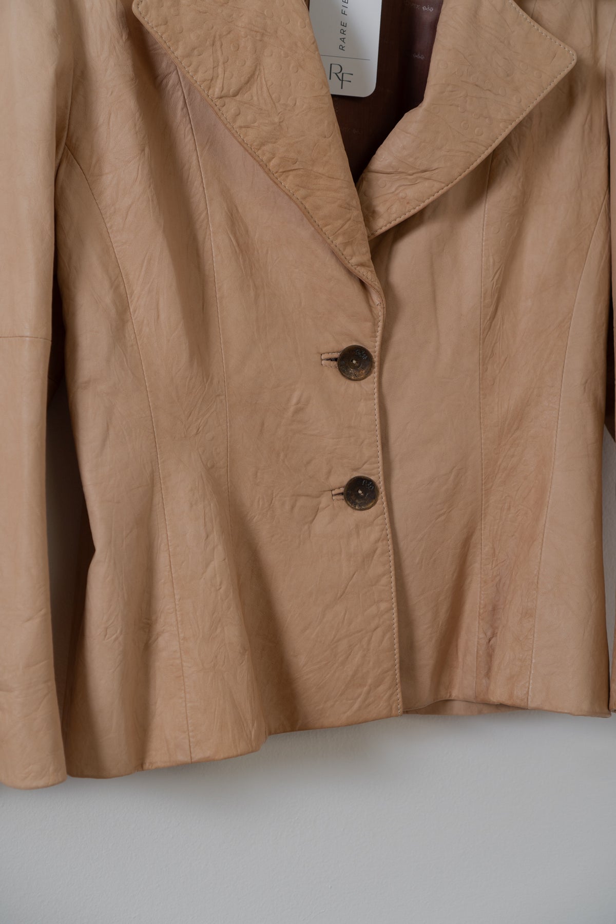 Vintage Tan Worn Leather Blazer