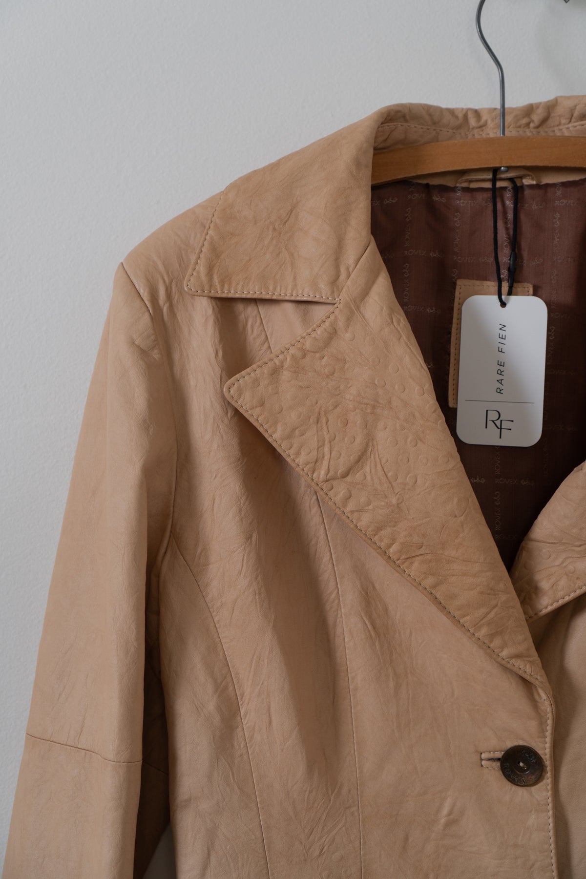 Vintage Tan Worn Leather Blazer