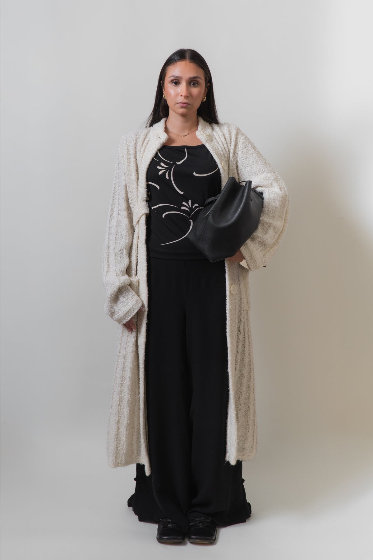 Vintage Cream Boucle Cardian Duster
