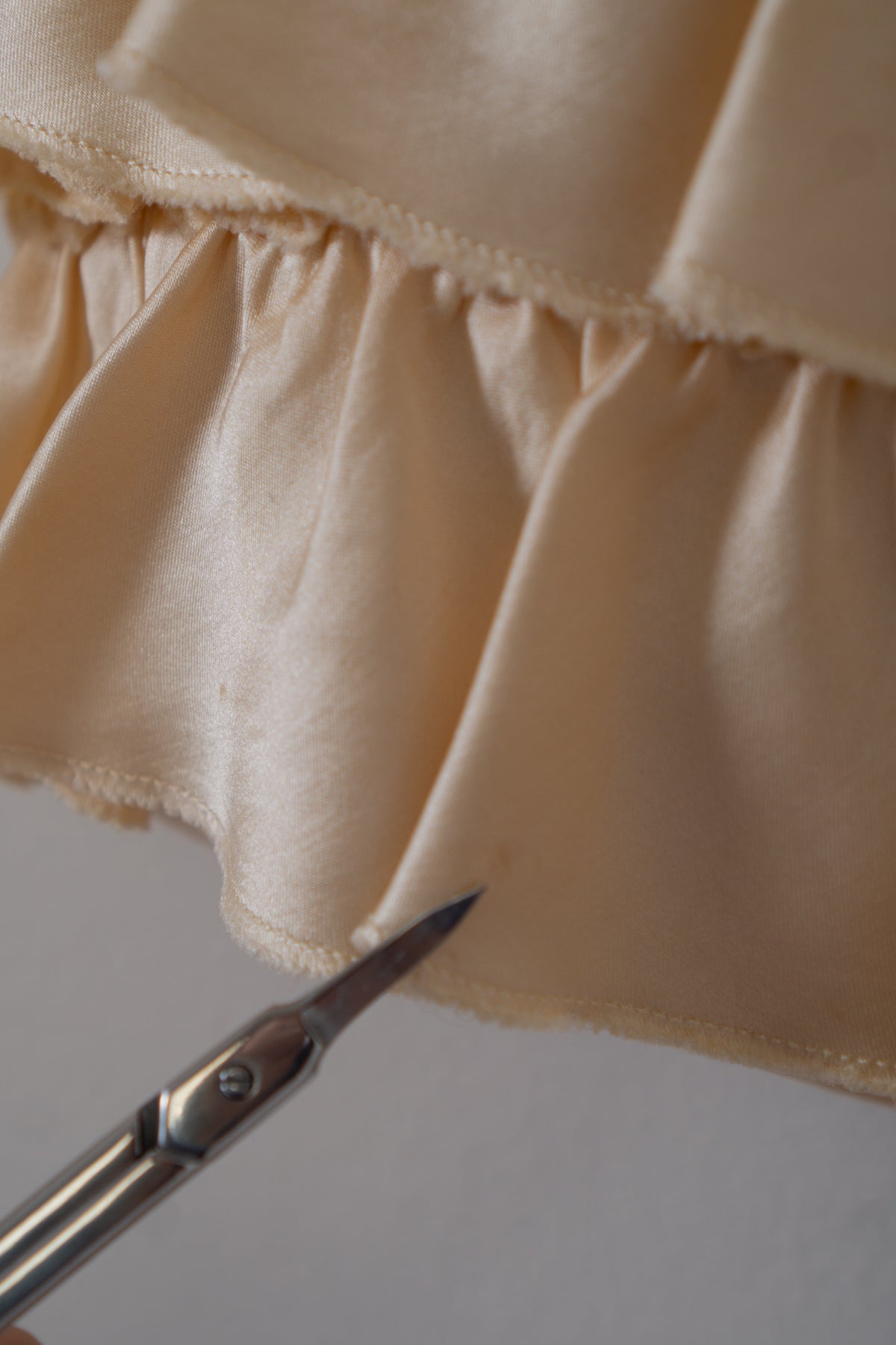 MARNI Italian Cream Silk Ruffle Hem Skirt