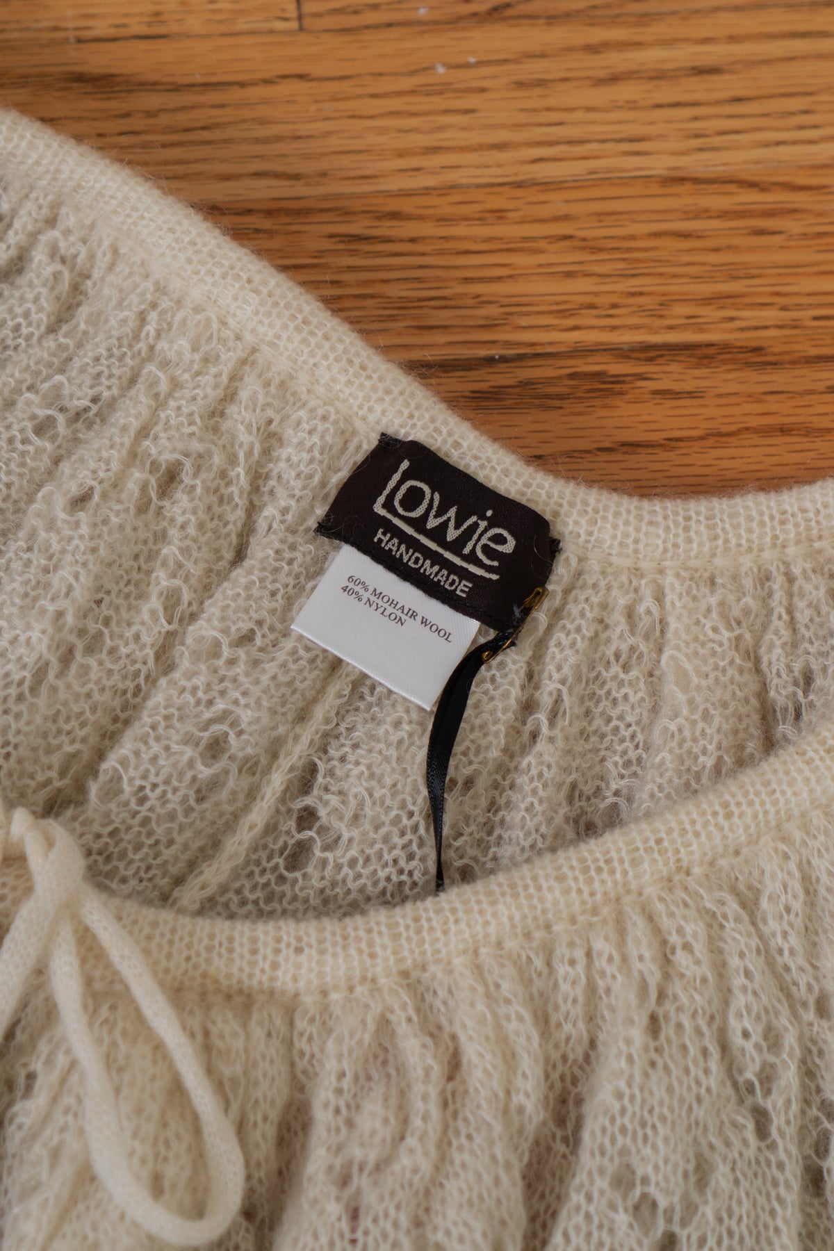HANDMADE Cream Wool Blend Knit Collar