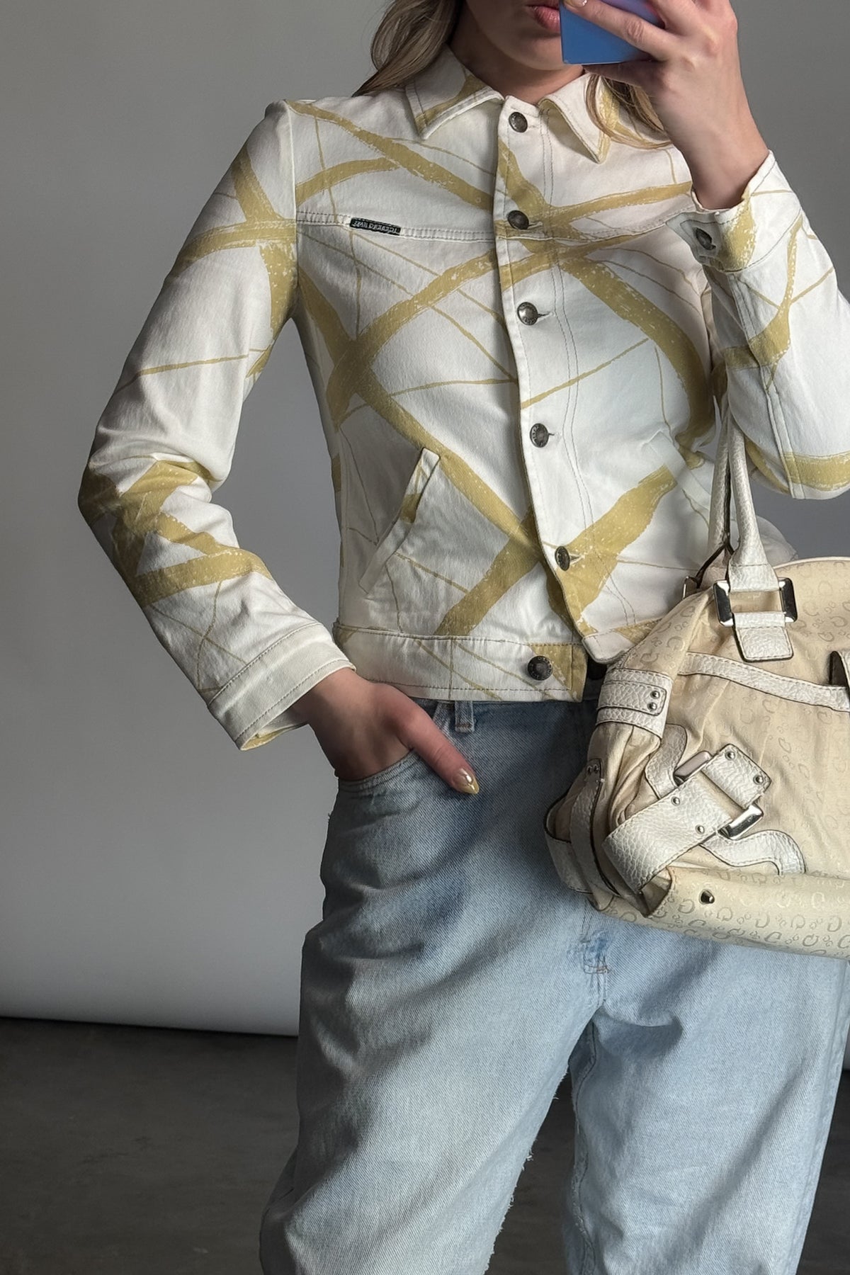 Y2K Italian Designer Iceberg Jean Abstract Jean Jacket