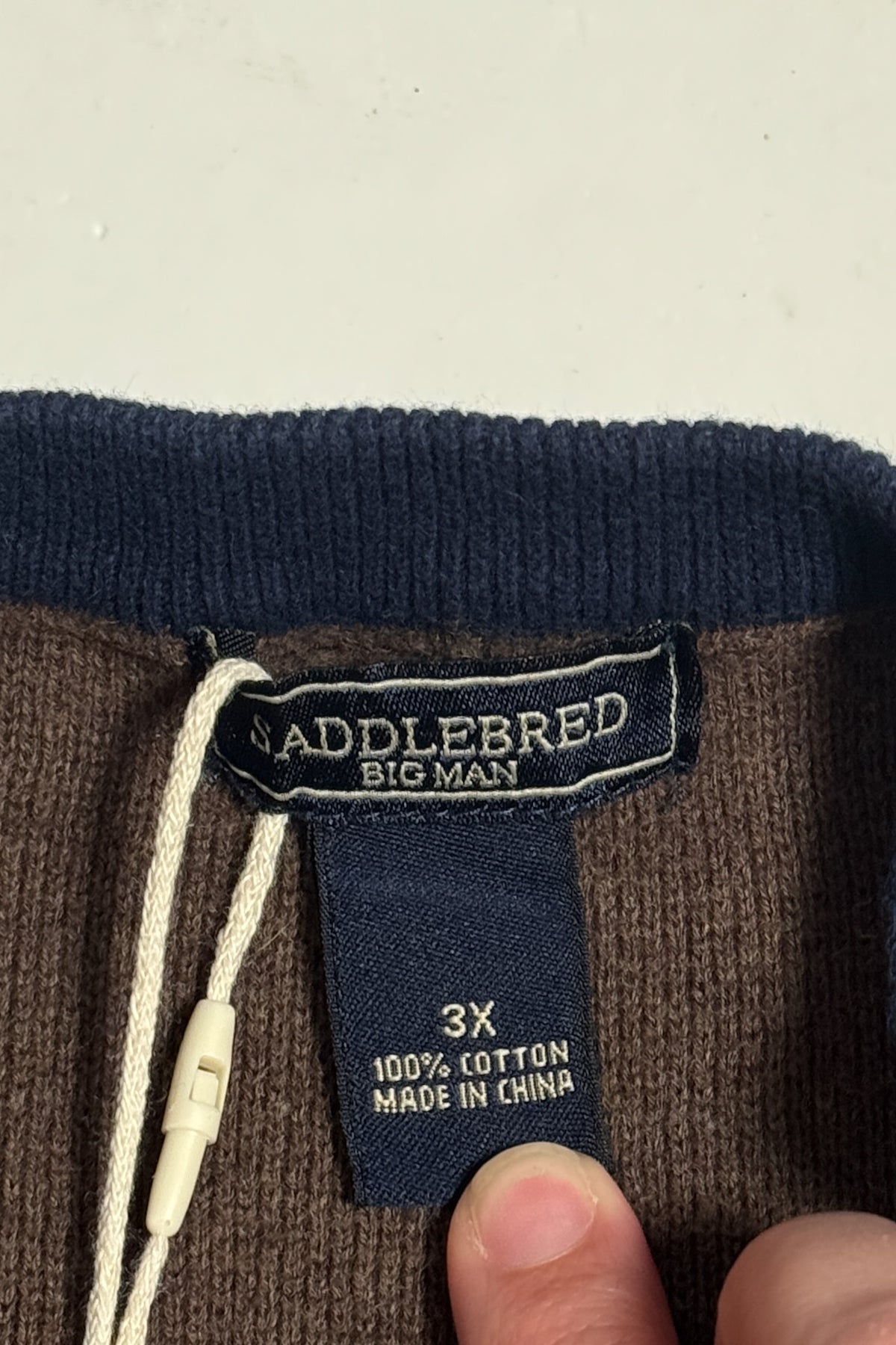 Vintage Men's Brown Cotton Knit Sweater