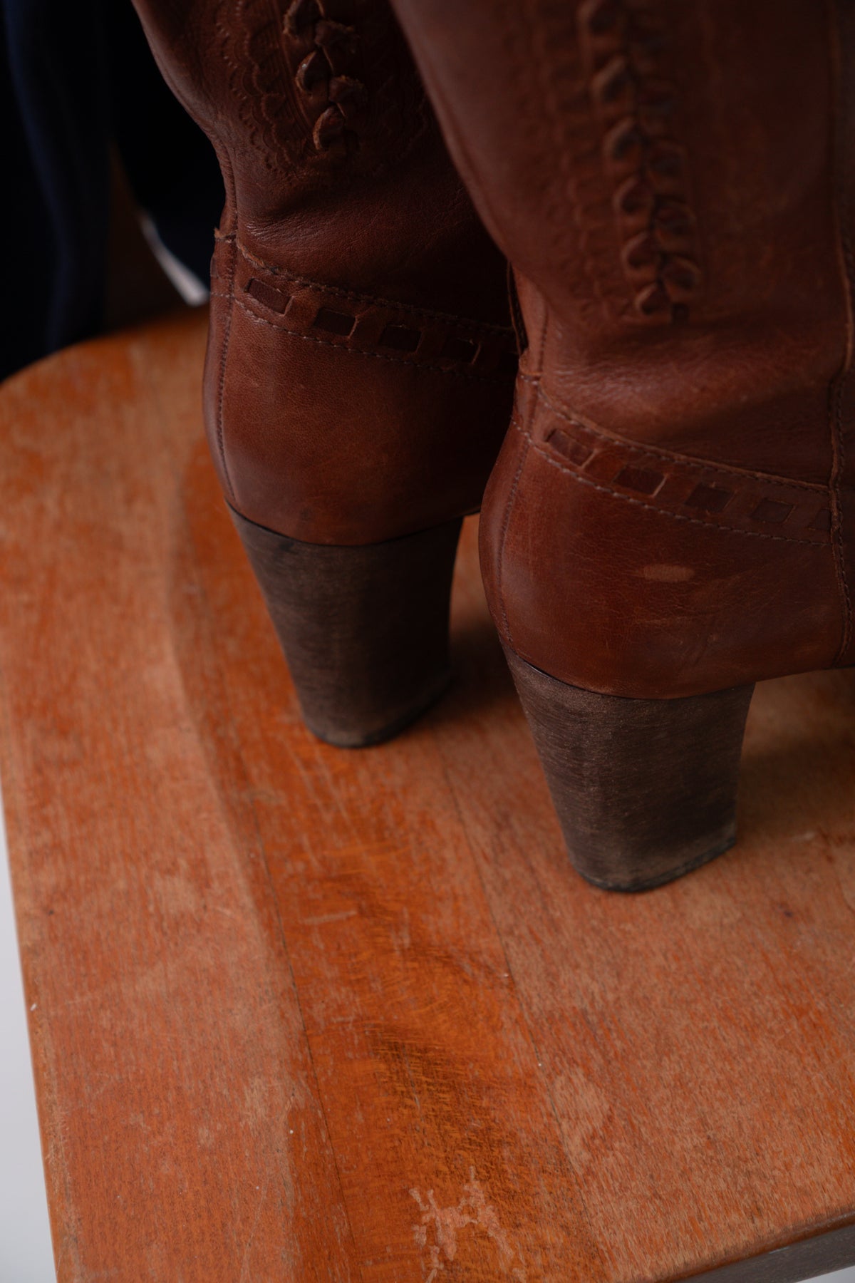 Y2K Leather Square Toe Western Boots