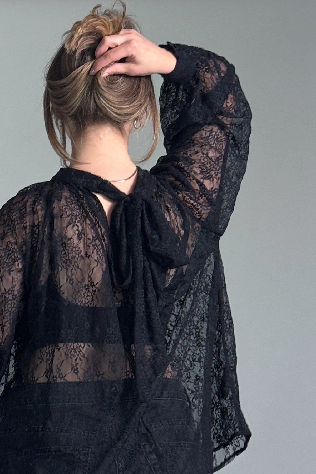 H&M Sheer Mock Neck Top