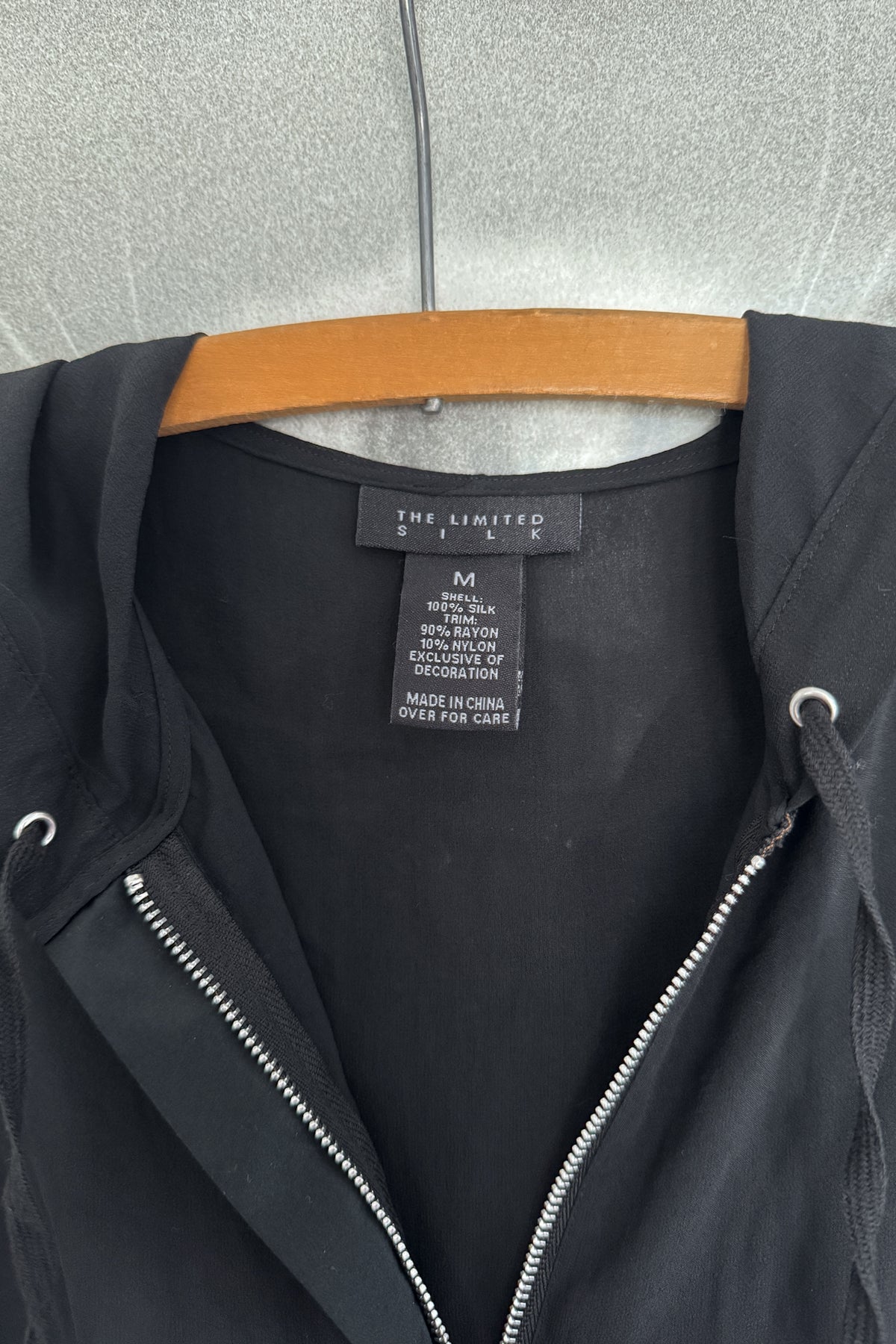 Y2K ‘03 Black Sheer Silk Hoodie