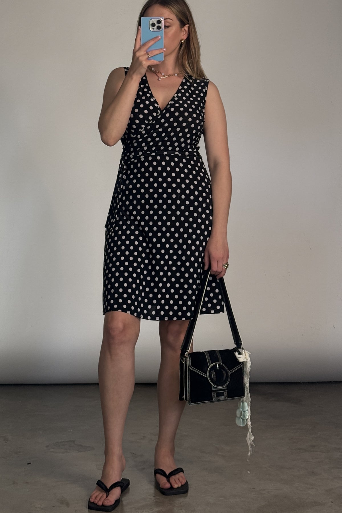 VTG Jersey Knit Polka Dot Dress