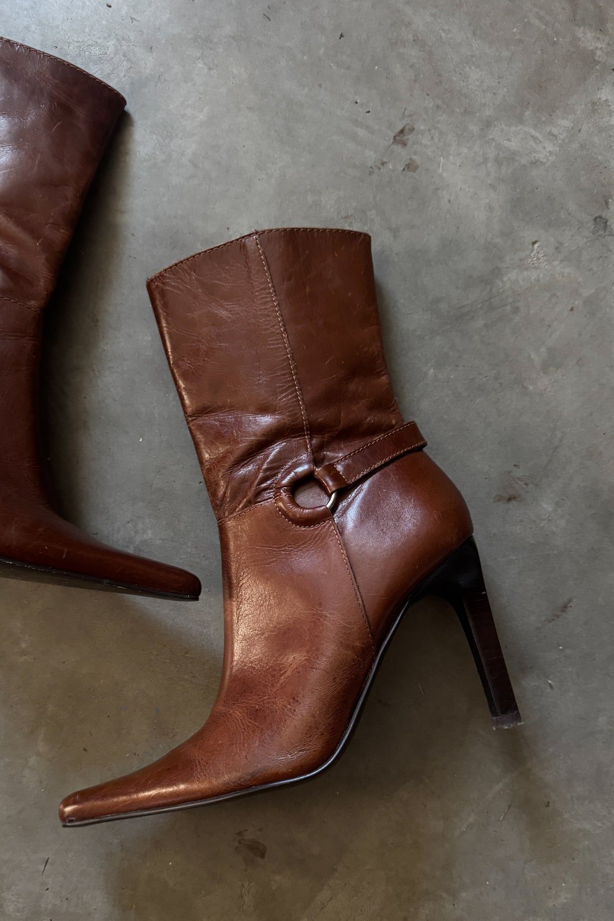Vintage Caramel Leather Booties