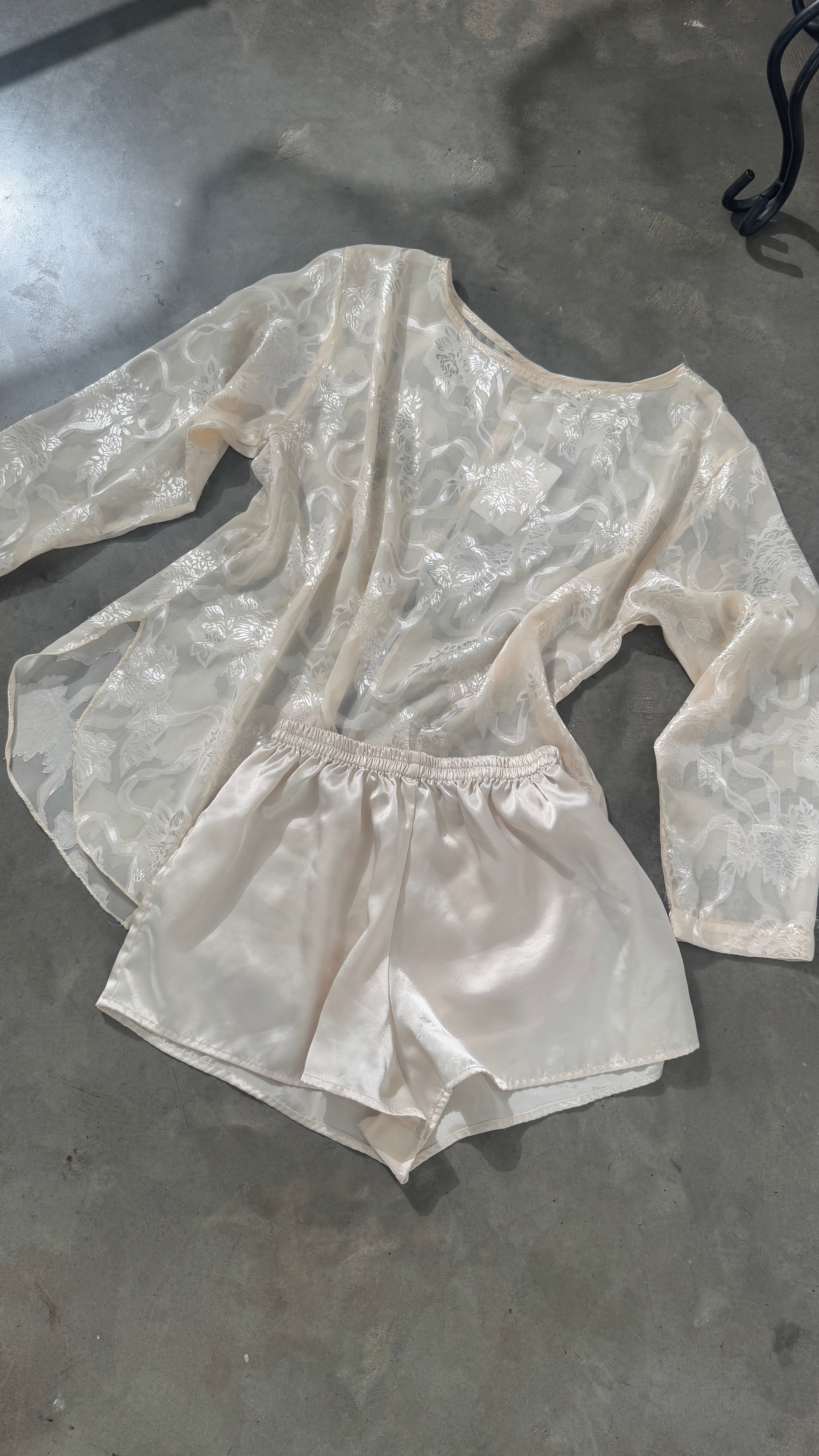 Vintage VICTORIA'S SECRET Jacquard Top & Shorts Set