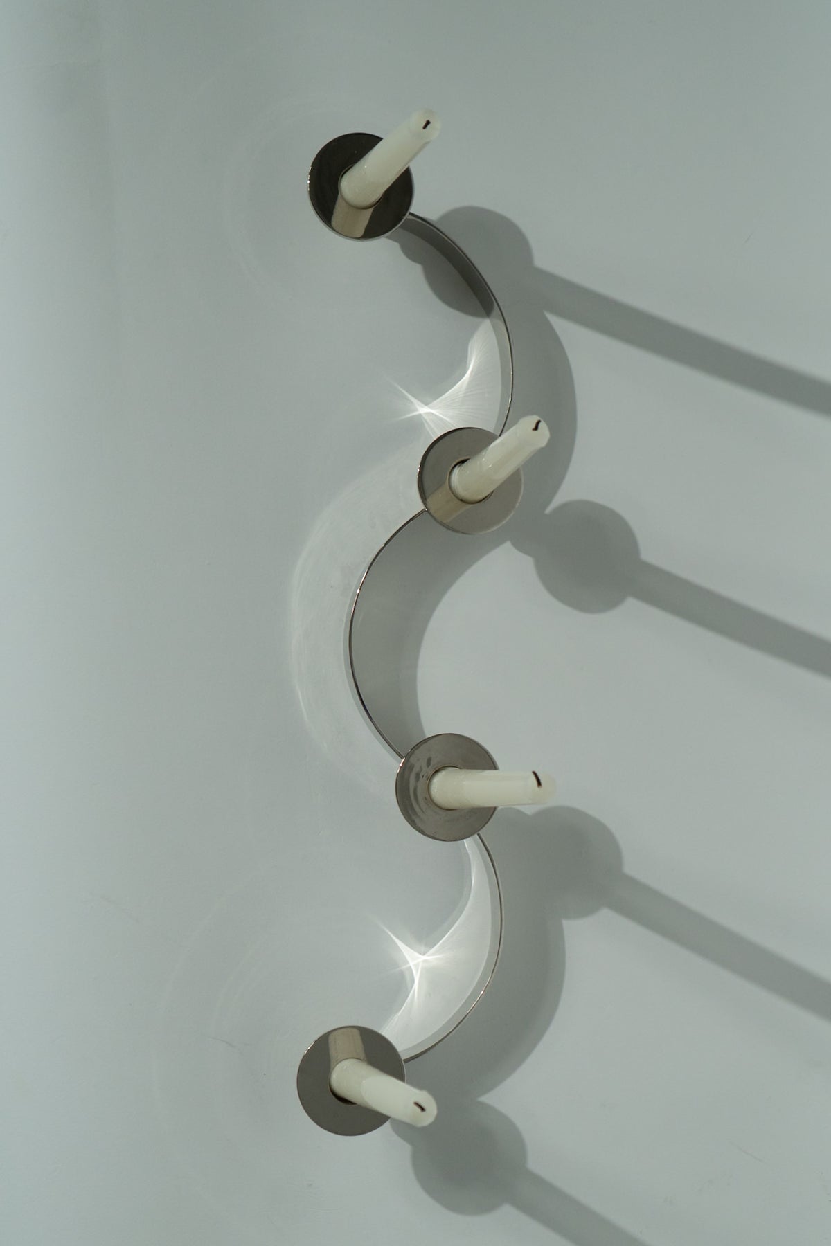 RARE Silver Squiggle Candalabara