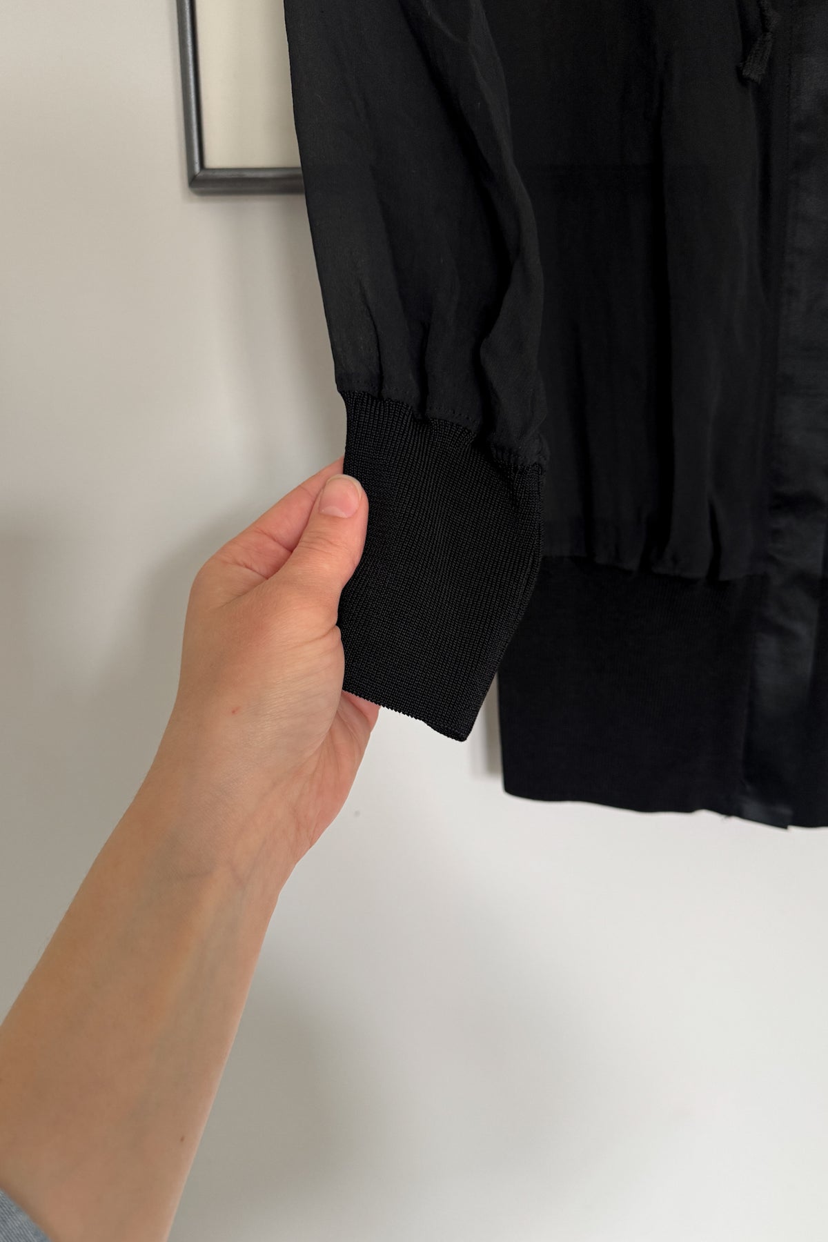 Y2K ‘03 Black Sheer Silk Hoodie