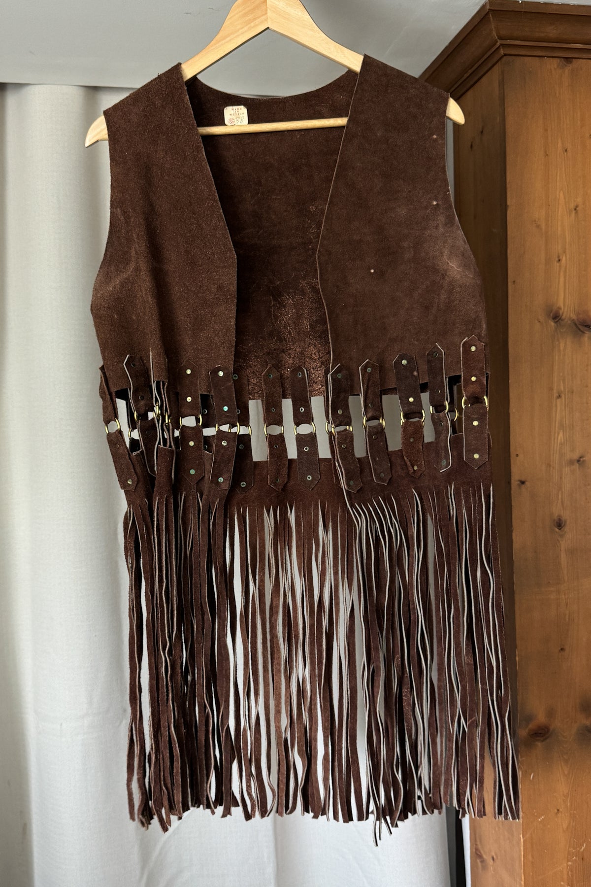 Vintage Brown Suede Fringe Vest