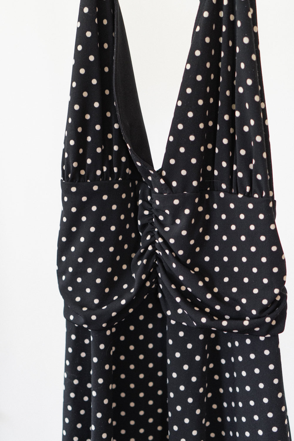 Vintage Black Polka Dot Halter Top