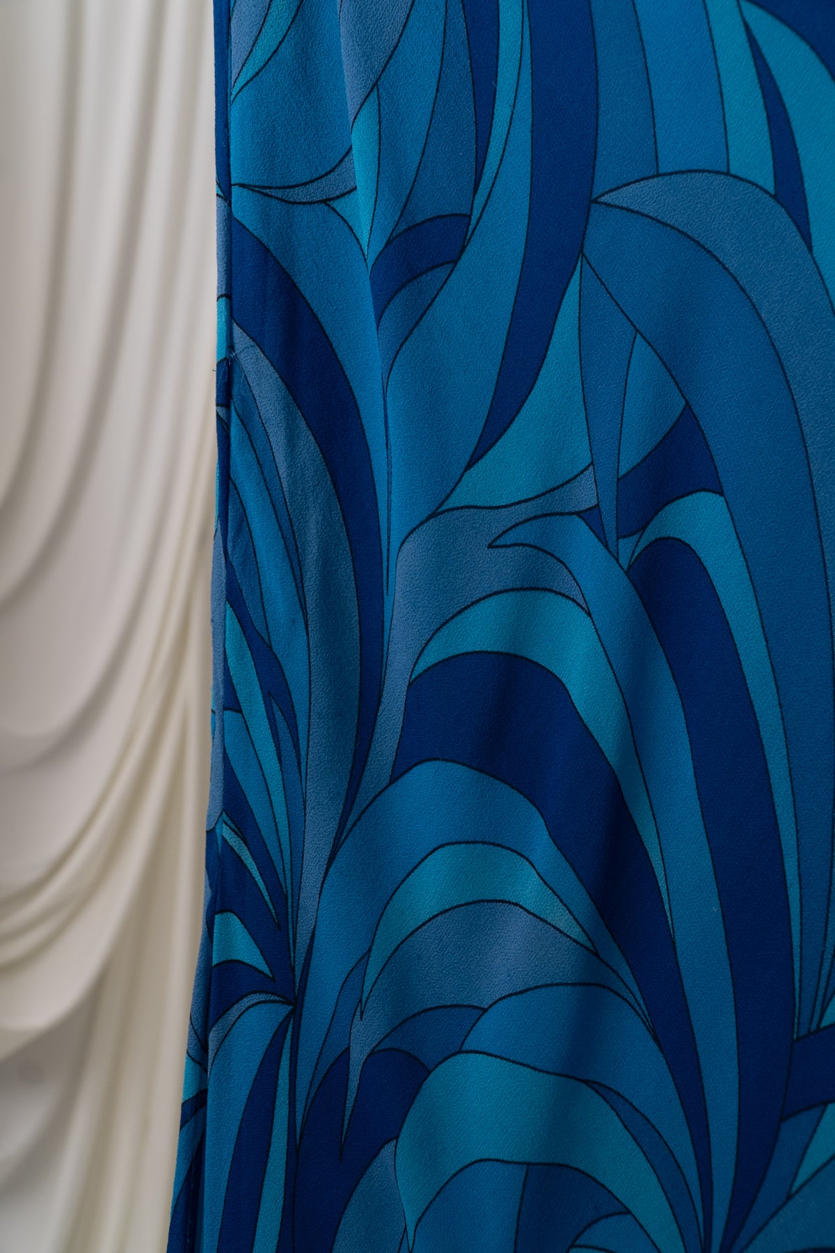 Vintage Silk Abstract Maxi Skirt