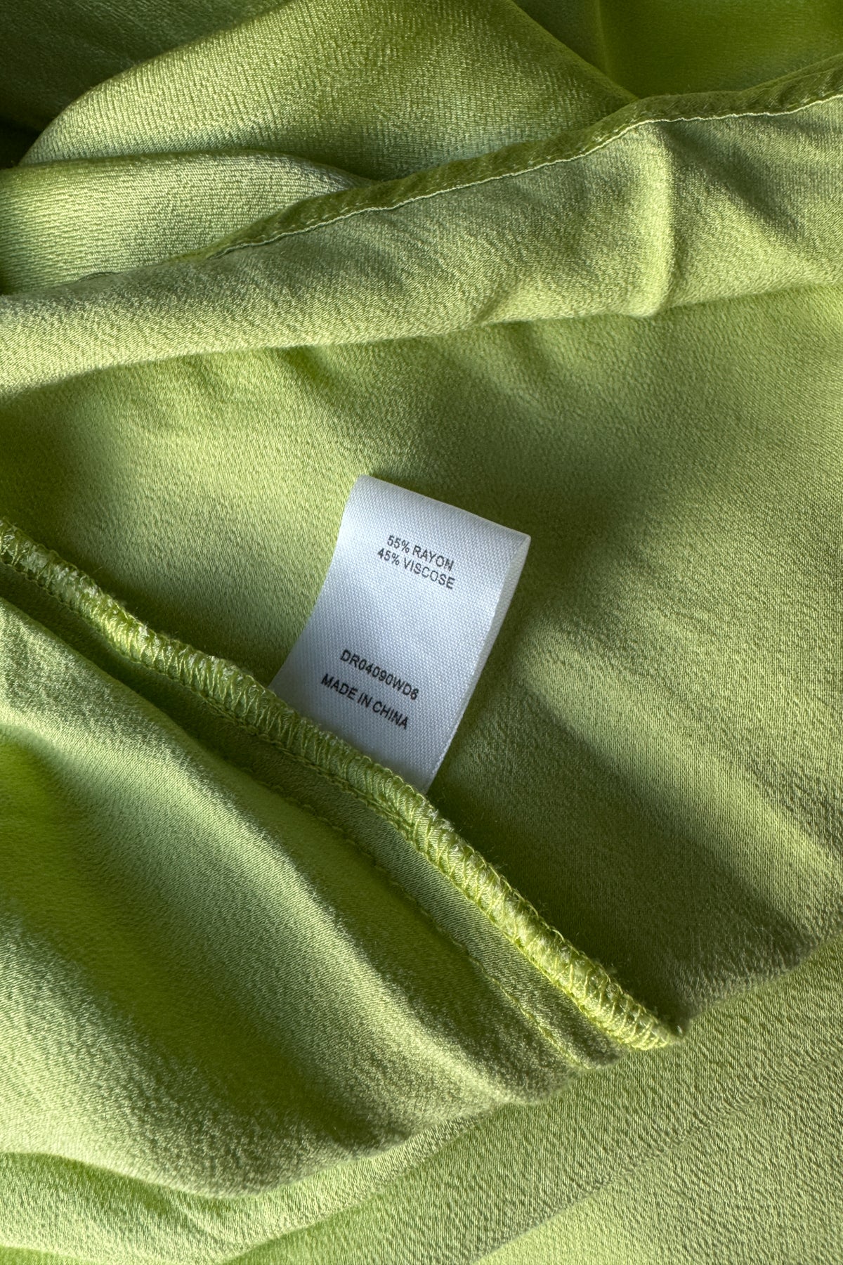Lime Satin Halter Dress