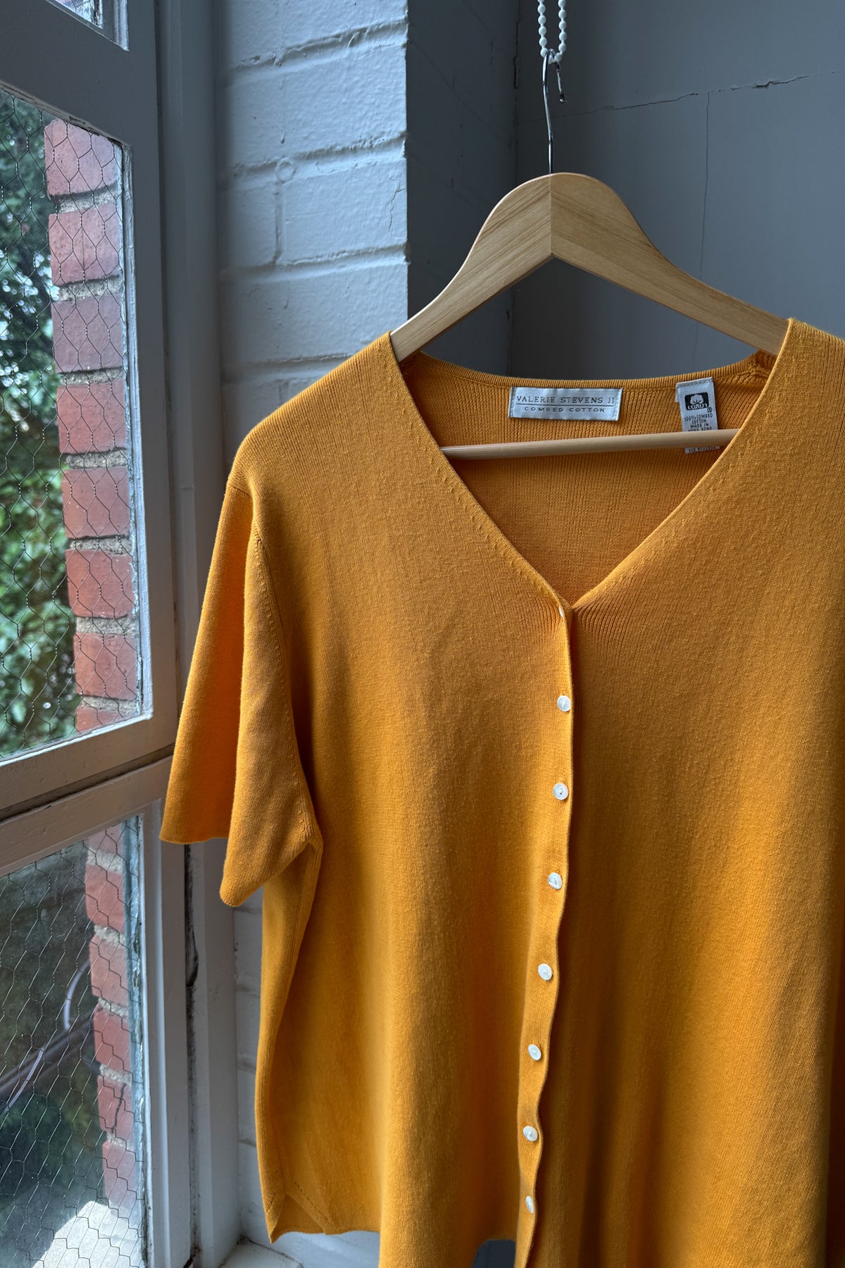 Vintage Canary Yellow Short Sleeve Cardigan