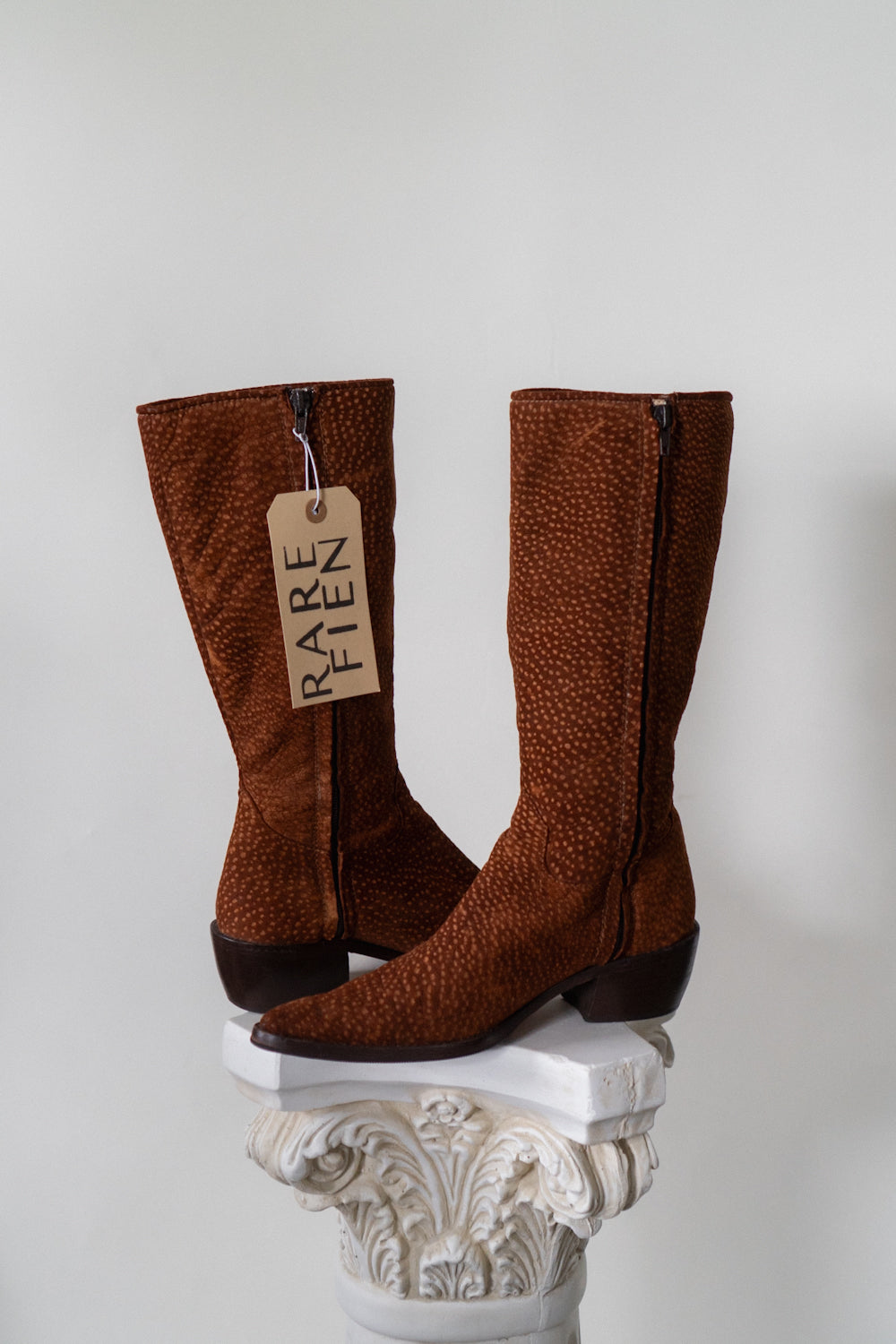 Vintage RARE Carpincho Suede Western Boots