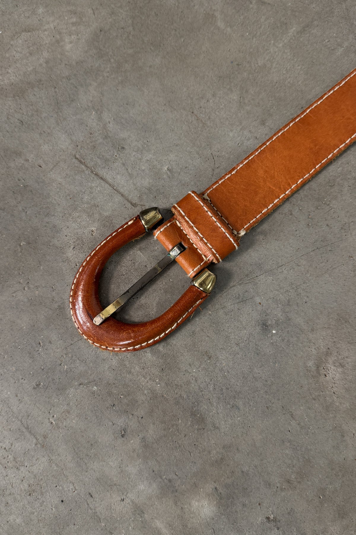 Vintage 100% Leather Cognac Belt