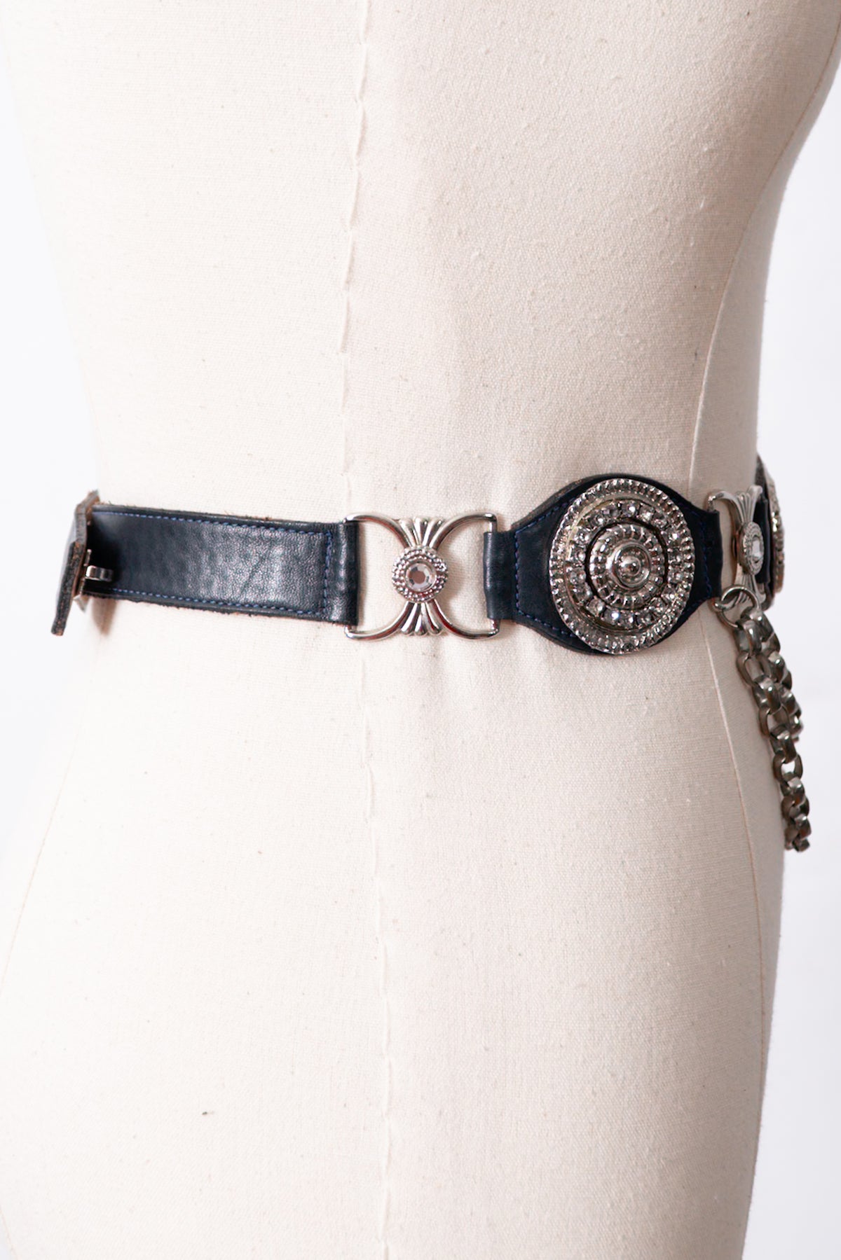 RARE Vintage Leather Western Chain Belt