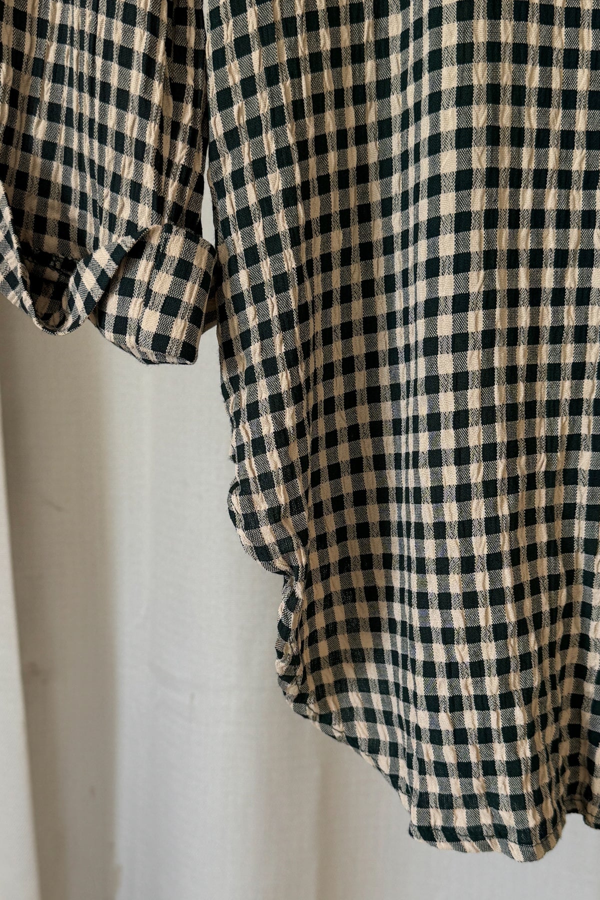 Vintage Green Gingham Button Up