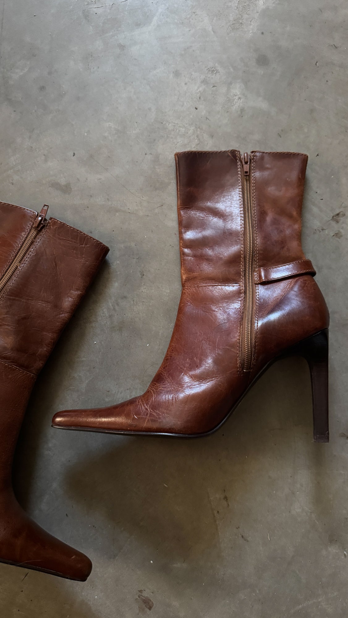 Vintage Caramel Leather Booties