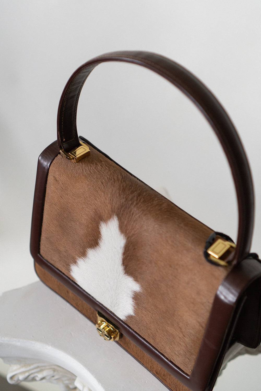 Vintage Calf Hair Tan Handbag