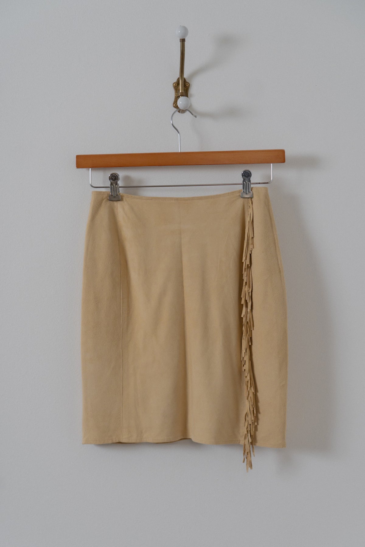 Vintage Lambskin Suede Fringe Waterfall Skirt