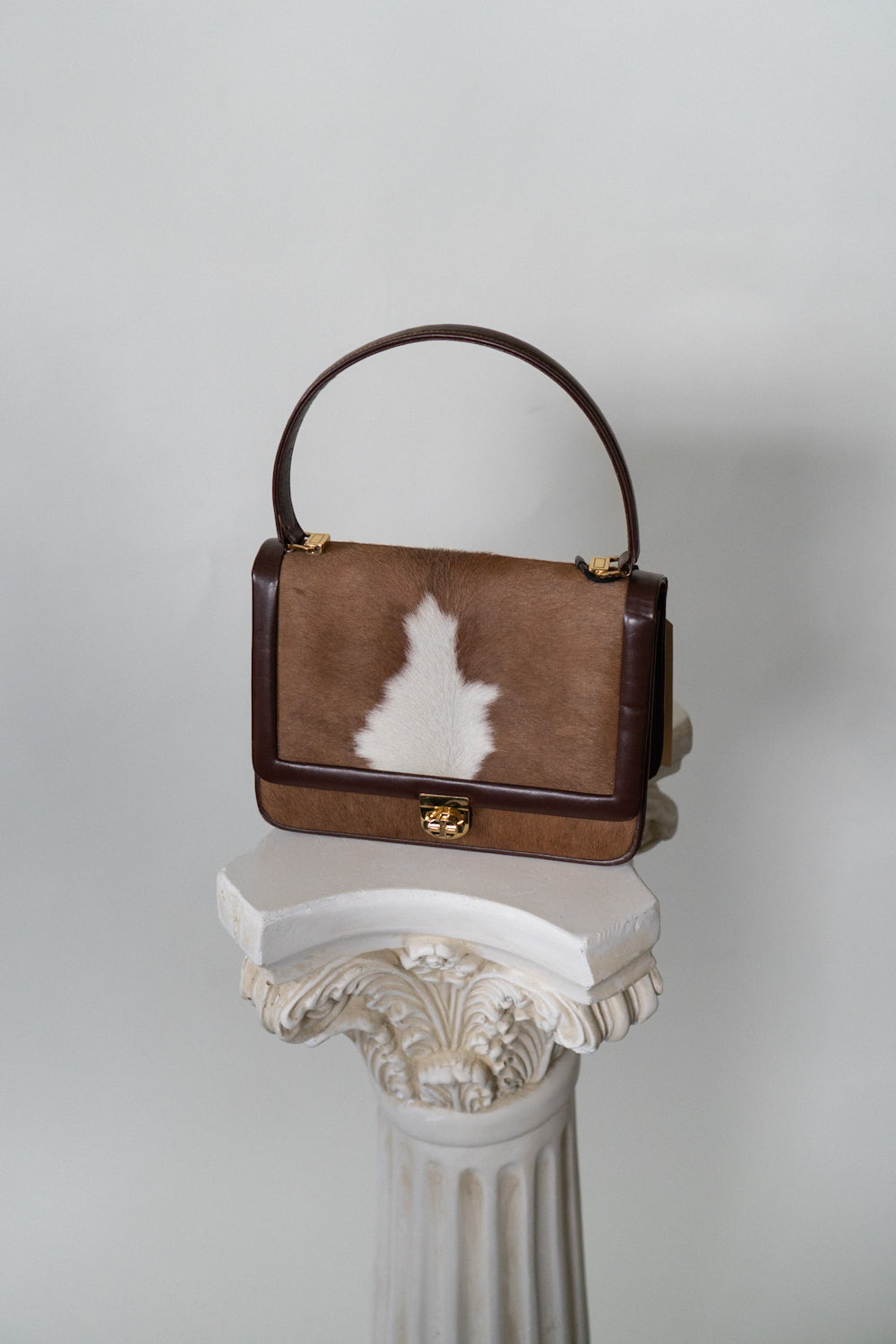 Vintage Calf Hair Tan Handbag
