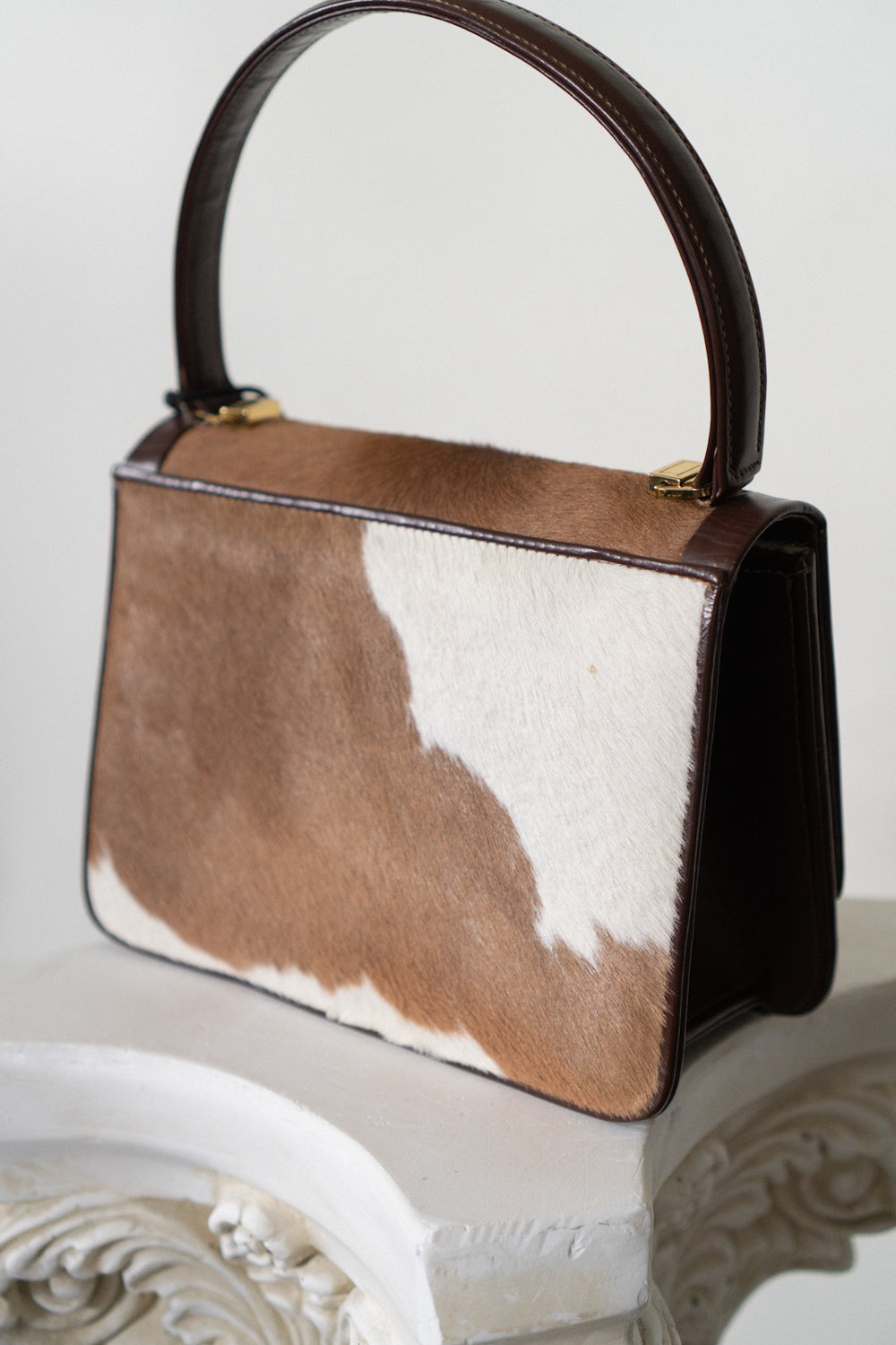 Vintage Calf Hair Tan Handbag