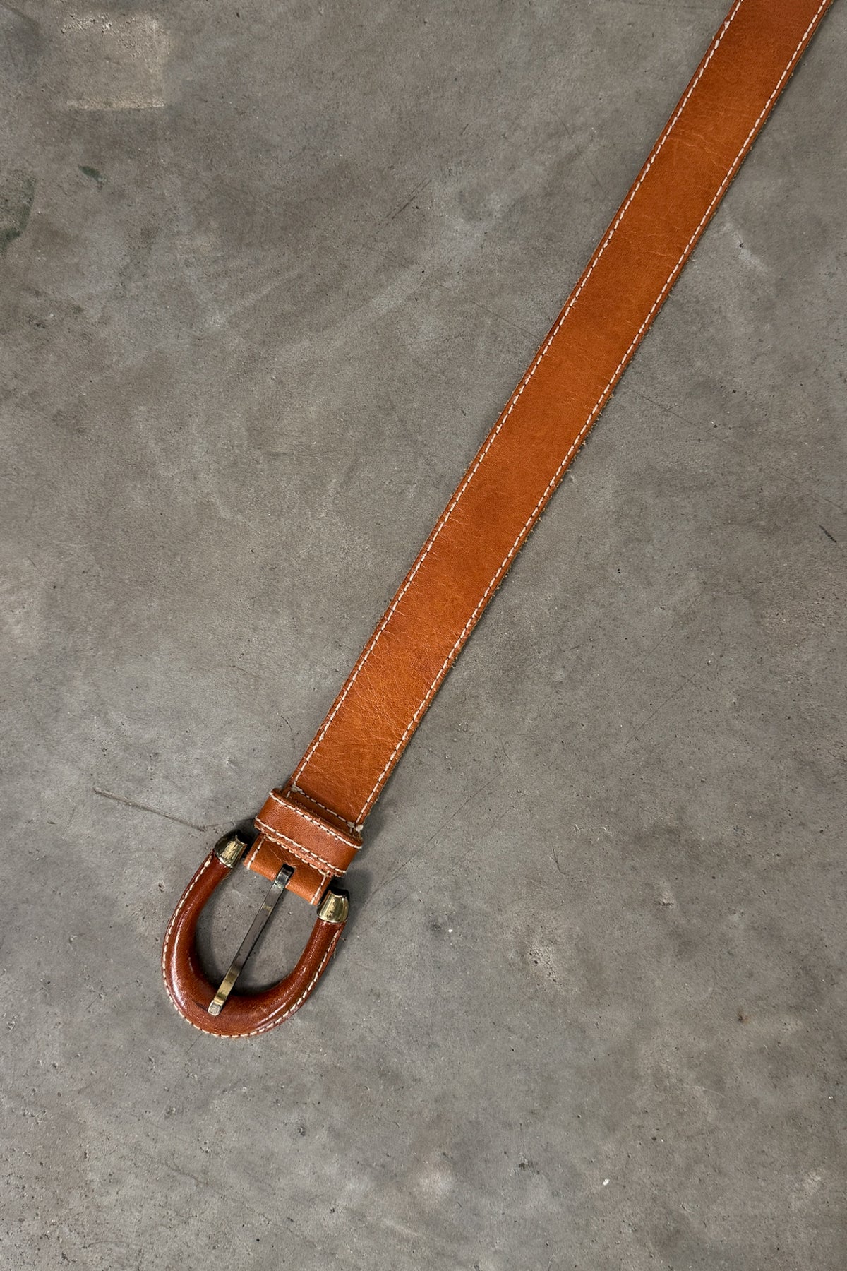 Vintage 100% Leather Cognac Belt