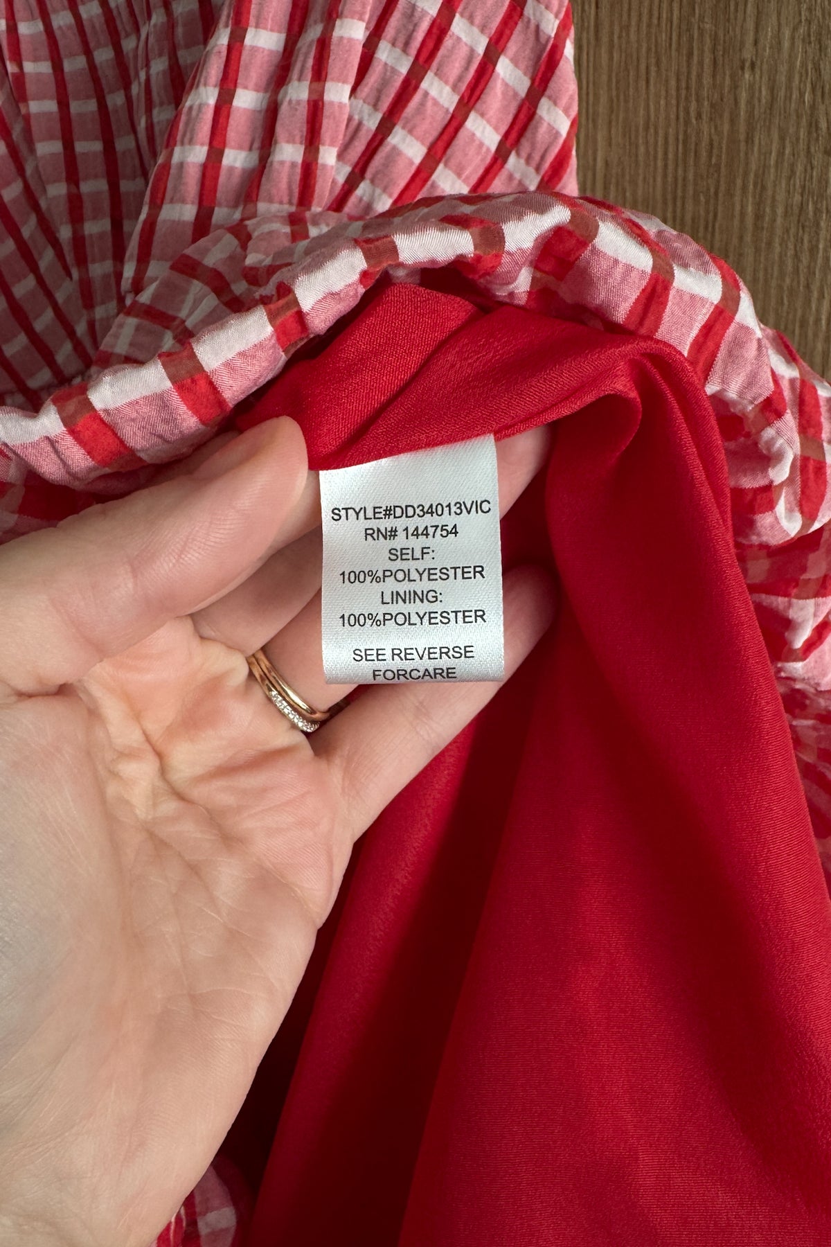 Red Gingham Bubble Hem Dress