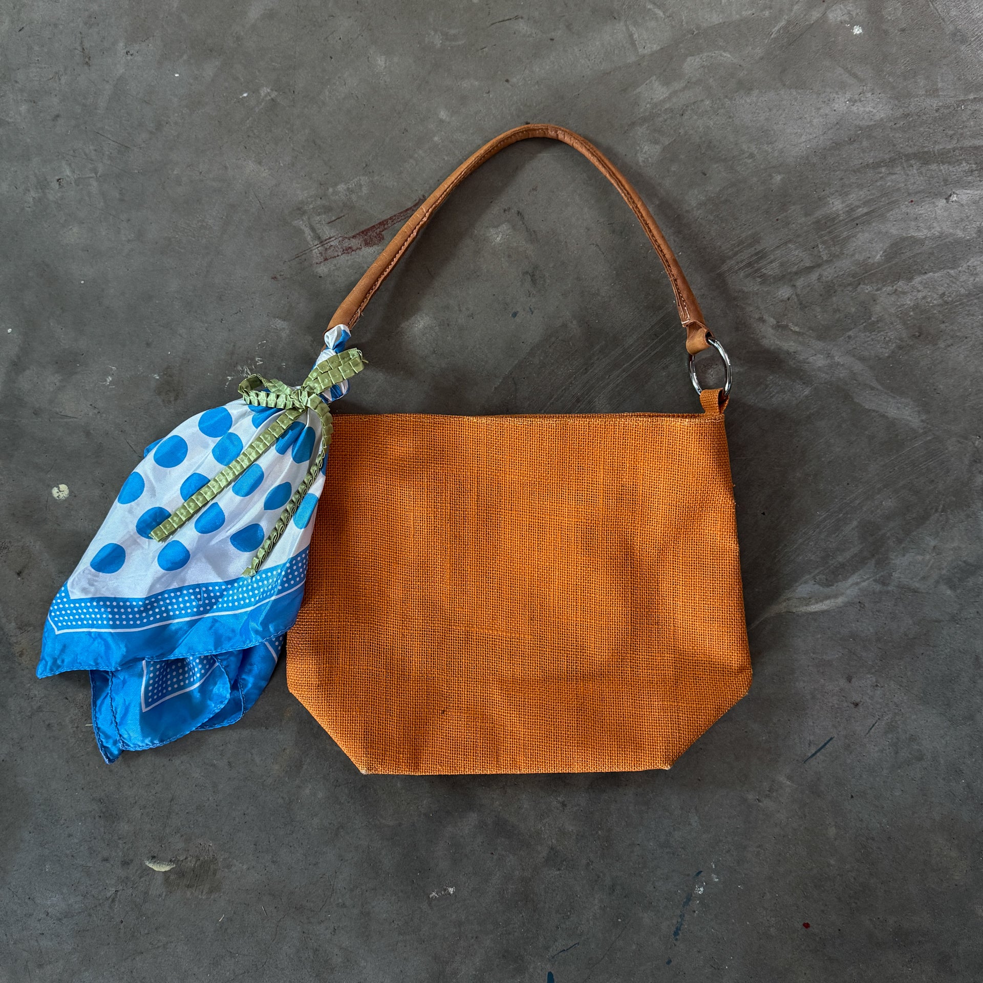 Vintage Orange Woven Bag