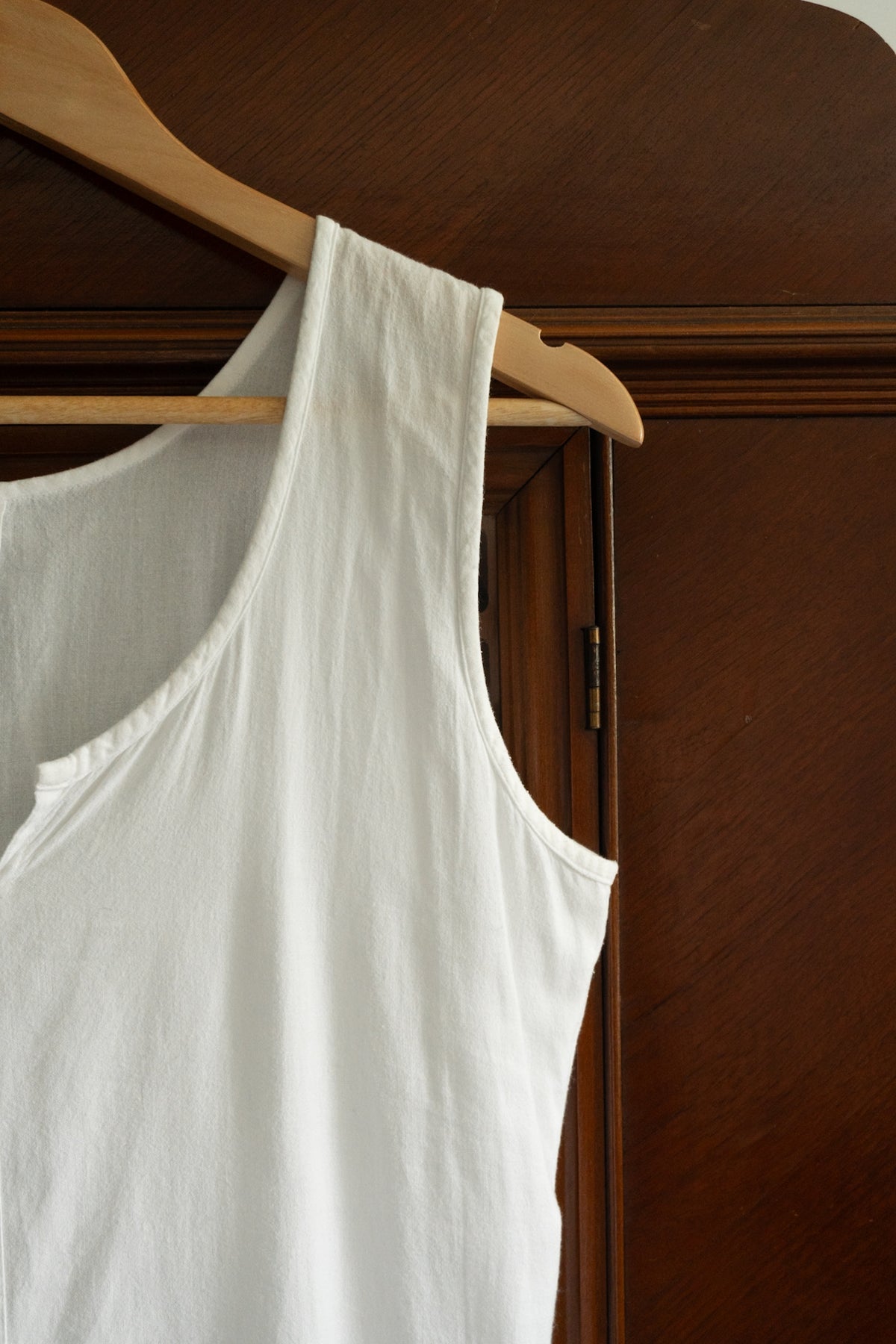 Vintage White Cotton Drop Waist Maxi Dress