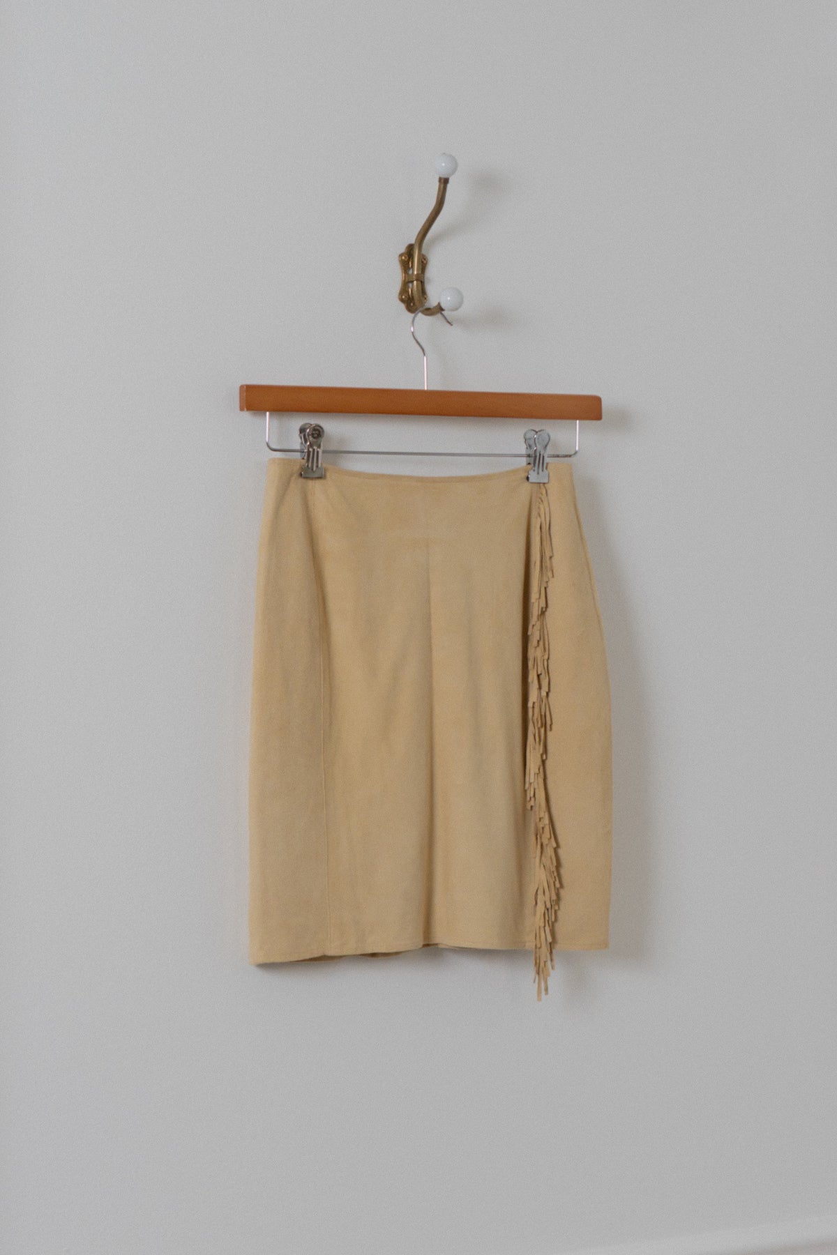 Vintage Lambskin Suede Fringe Waterfall Skirt