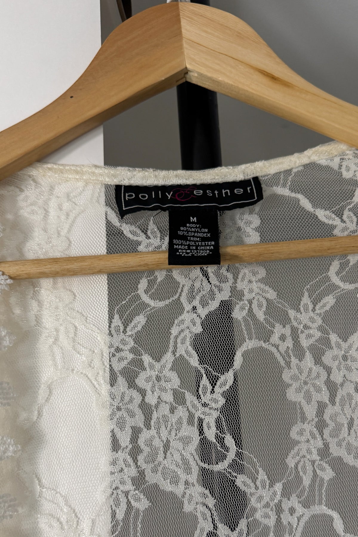 Cream Lace Bell Sleeve Duster
