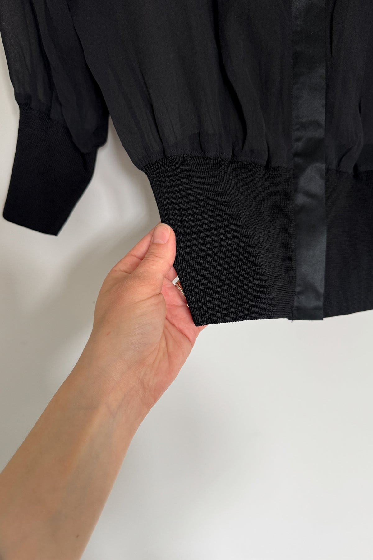 Y2K ‘03 Black Sheer Silk Hoodie