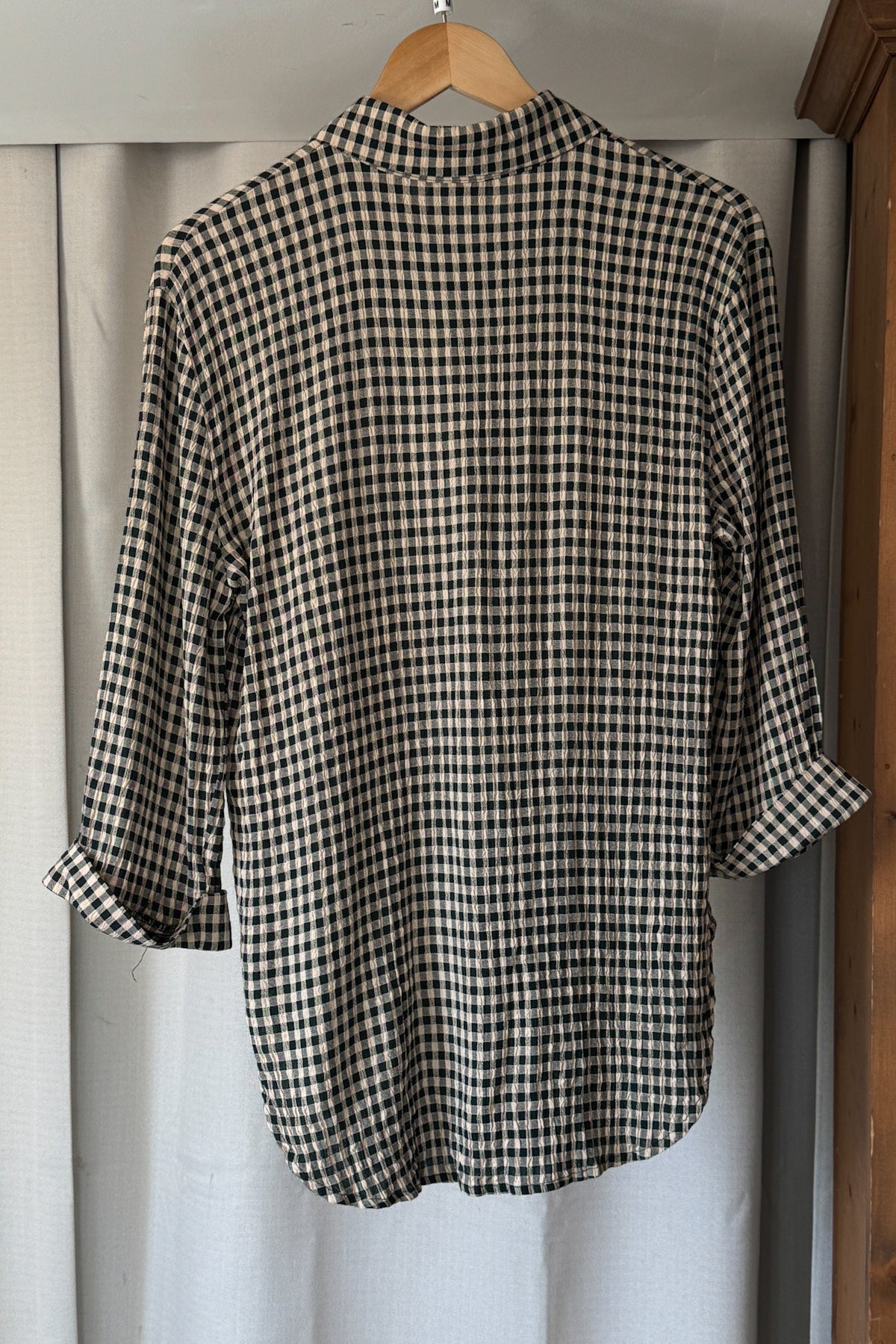 Vintage Green Gingham Button Up